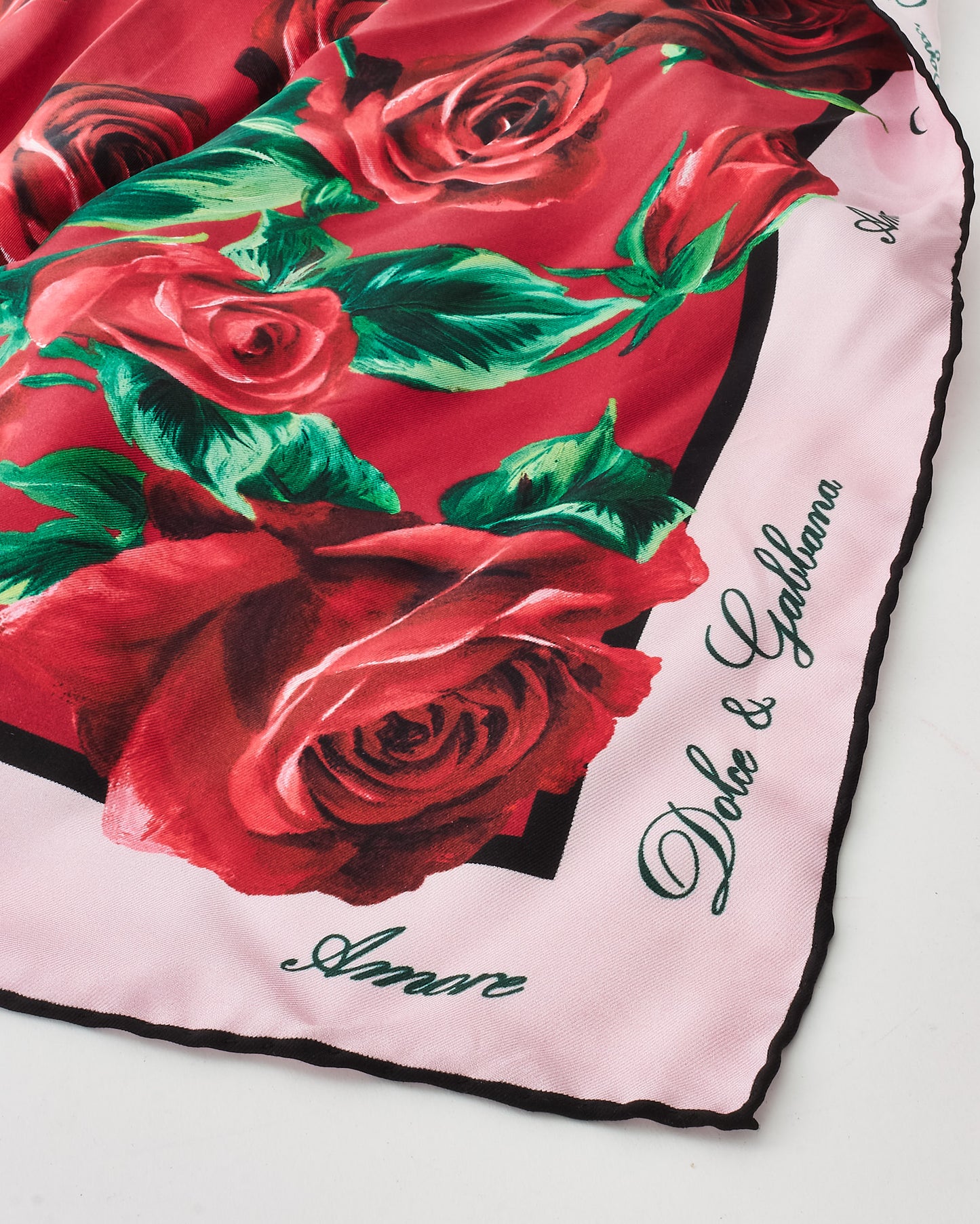 Dolce 
Gabbana Red Roses Silk Scarf