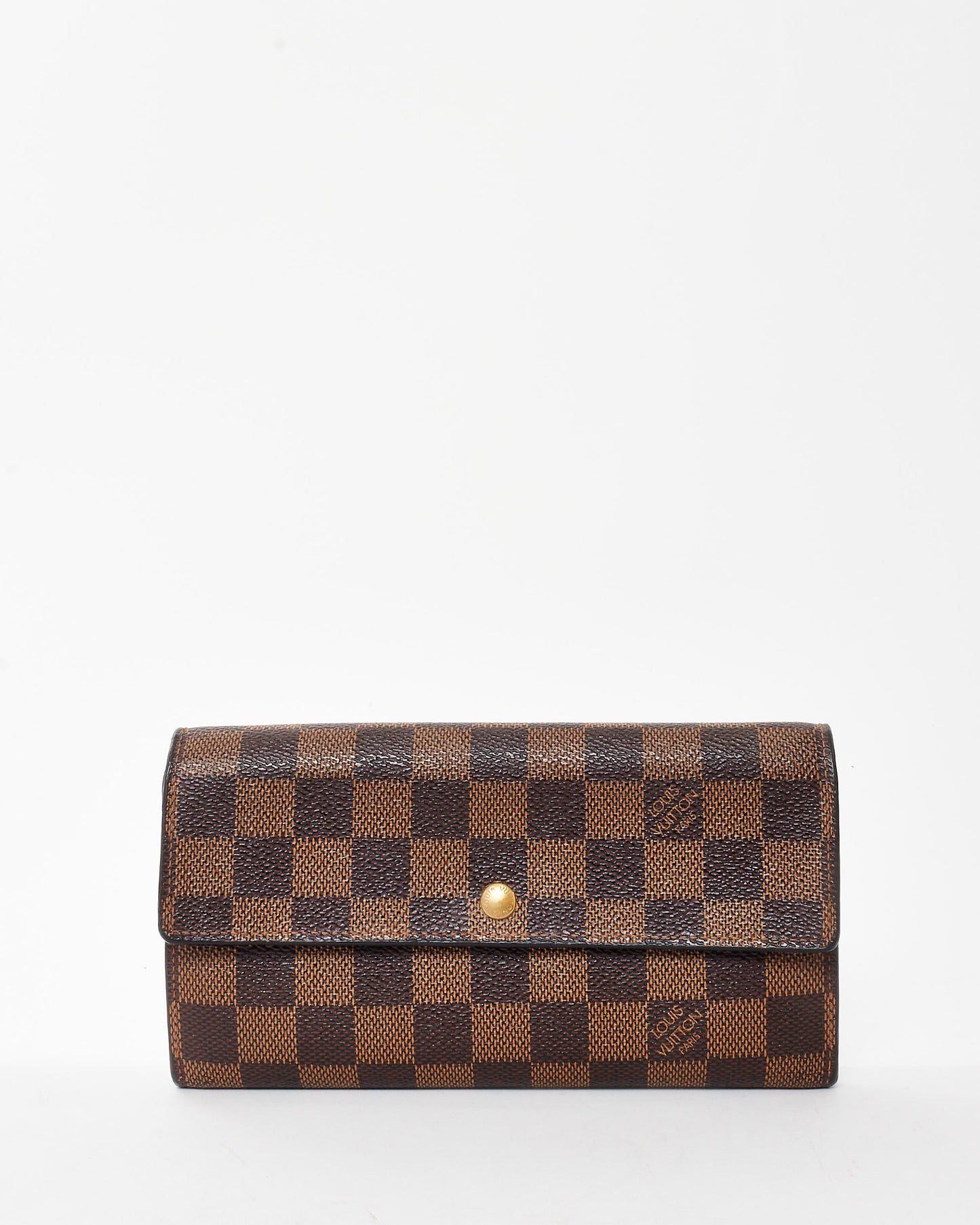 Louis Vuitton Damier Ebene Coated Canvas Flap Sarah Wallet