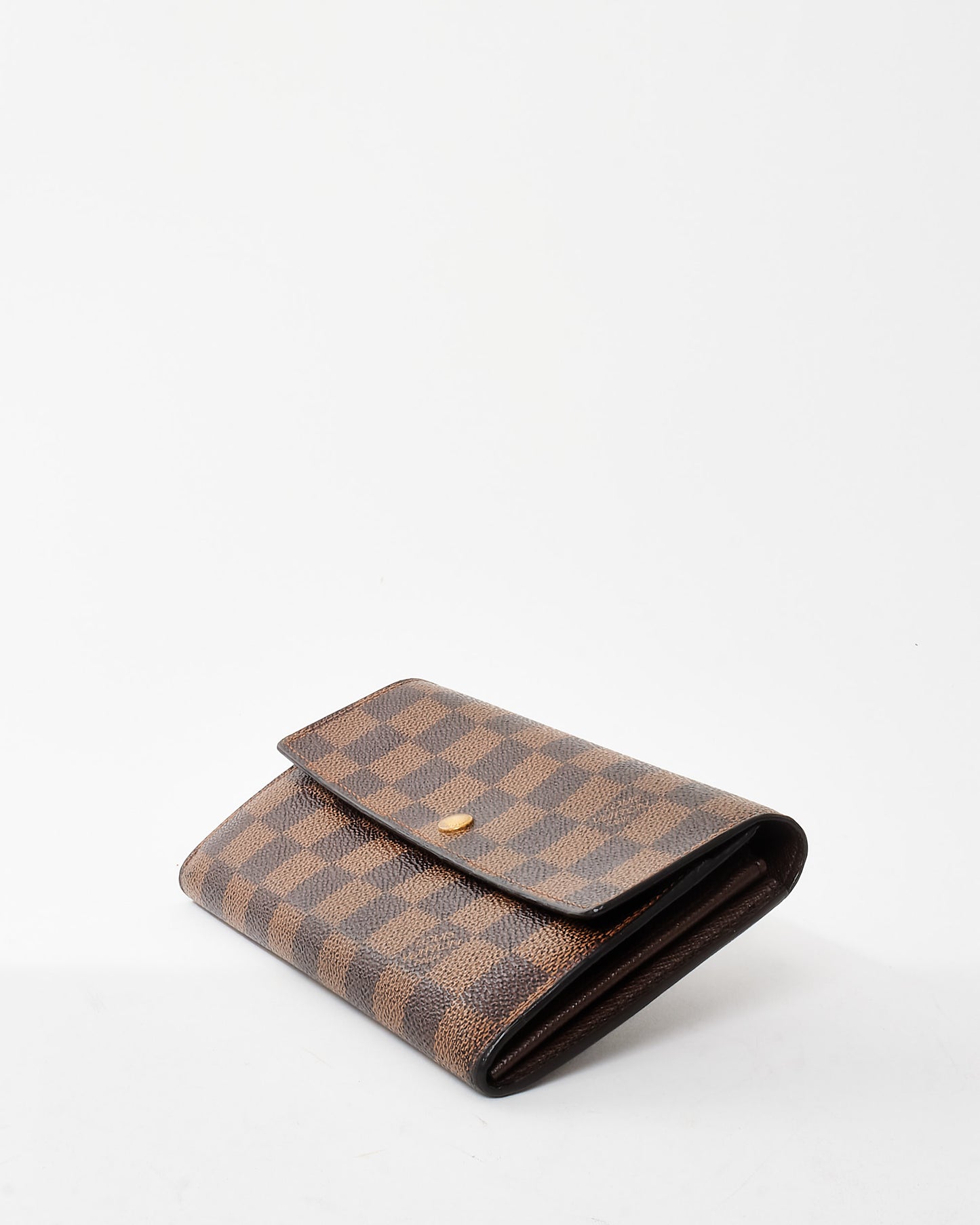 Louis Vuitton Damier Ebene Coated Canvas Flap Sarah Wallet