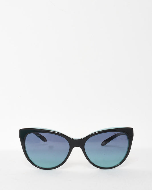 Tiffany 
Co. Black Acetate TF4119 Metal Swirl Detail Sunglasses