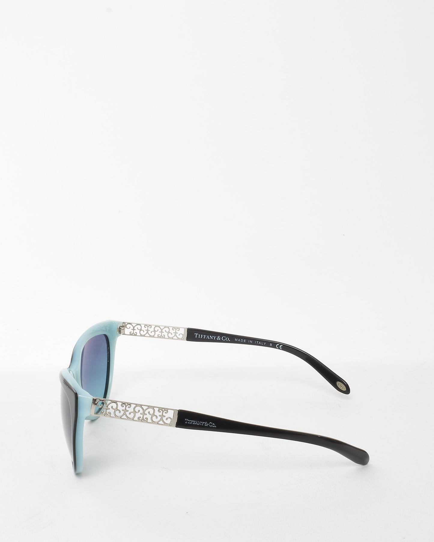 Tiffany 
Co. Black Acetate TF4119 Metal Swirl Detail Sunglasses