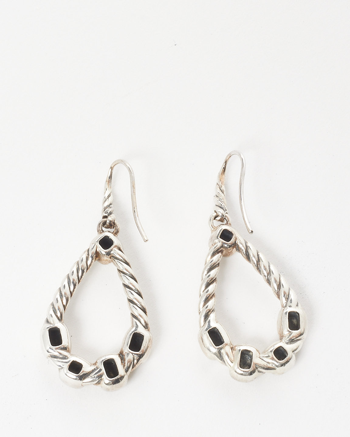 David Yurman Twisted Cable 
Pavé Teardrop Earrings