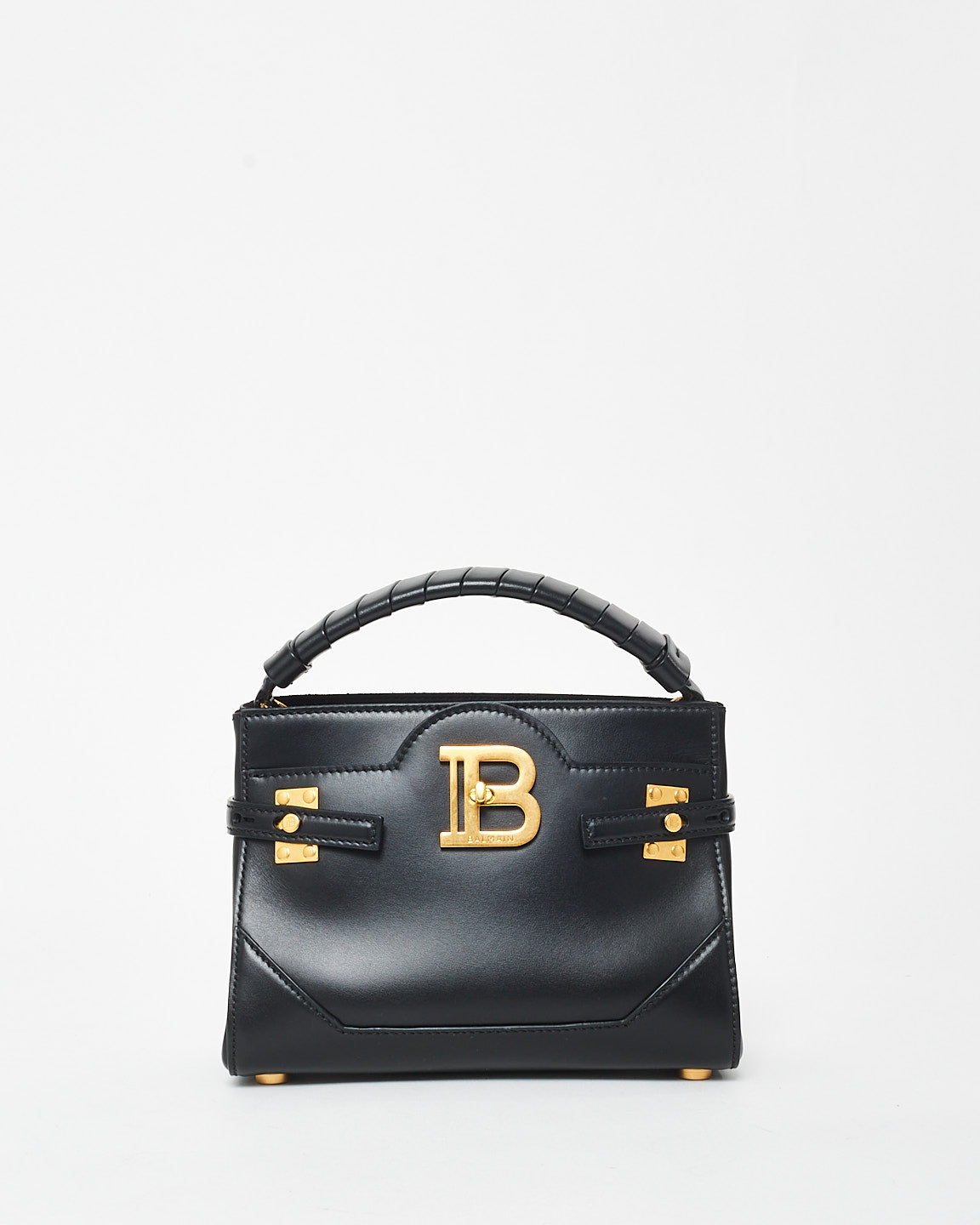 Balmain Black Leather Mini B Buzz 22 Leather Tote Bag