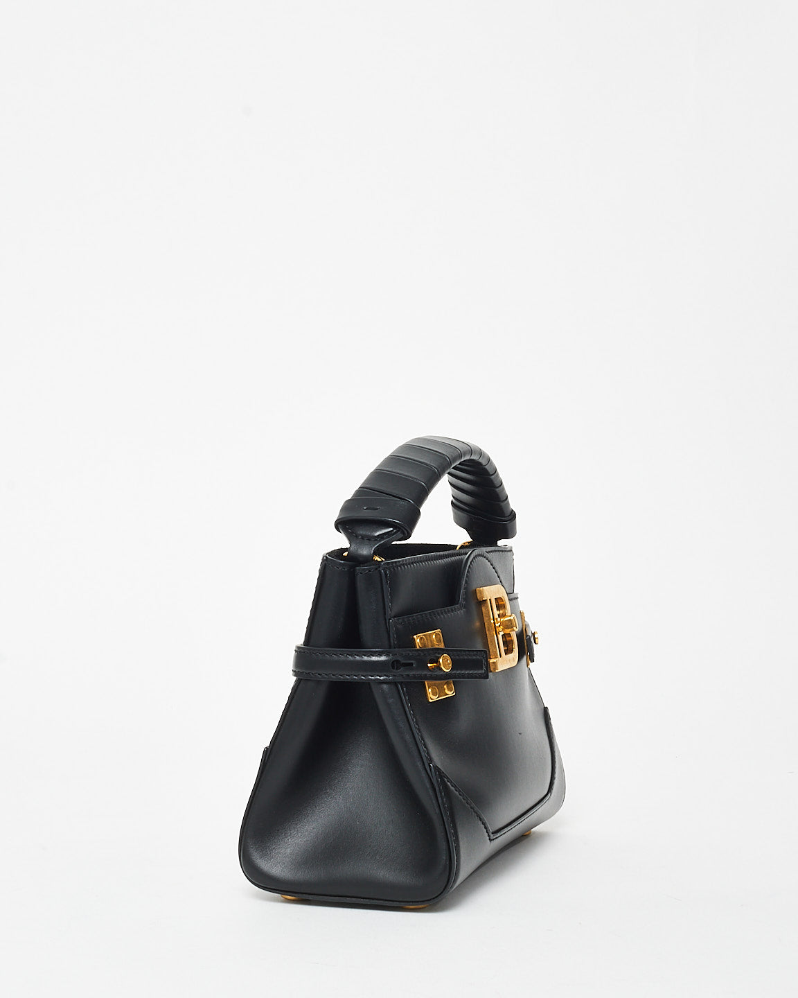 Balmain Black Leather Mini B Buzz 22 Leather Tote Bag