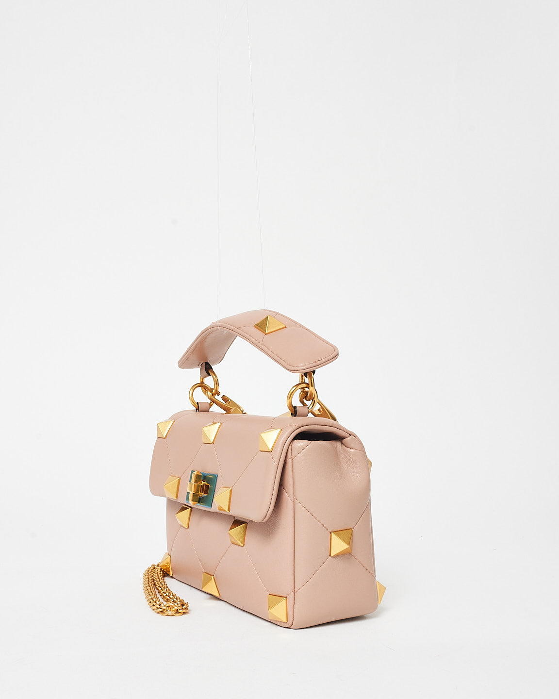 Valentino Blush Puffy Leather Small Roman Stud Bag