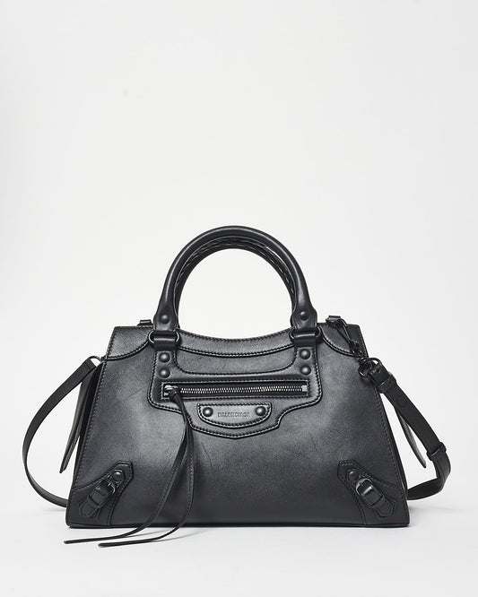 Balenciaga Black On Black Leather Neo Classic City Bag