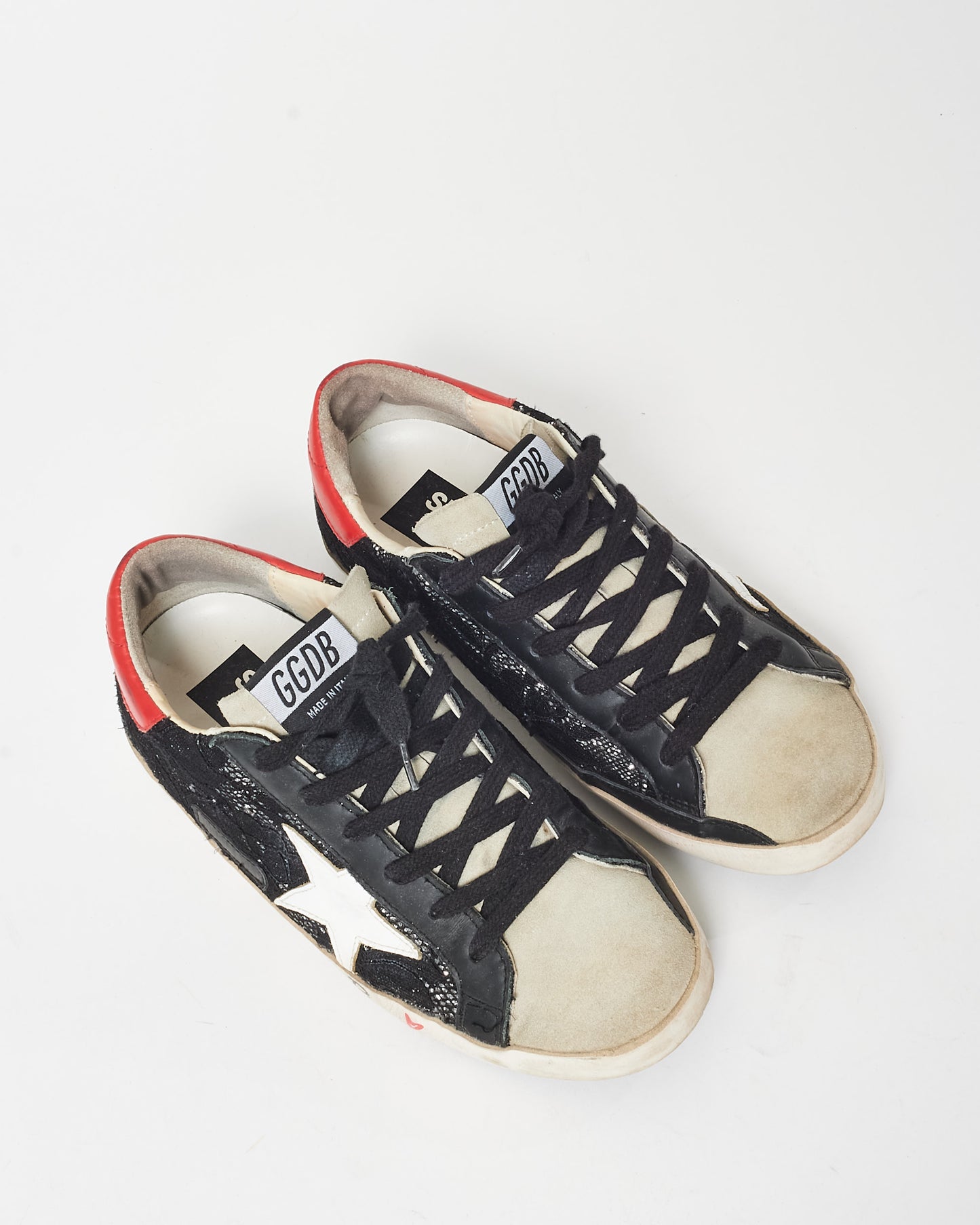 Golden Goose Black Sequin Lace 
Pink Superstar Sneakers - 36