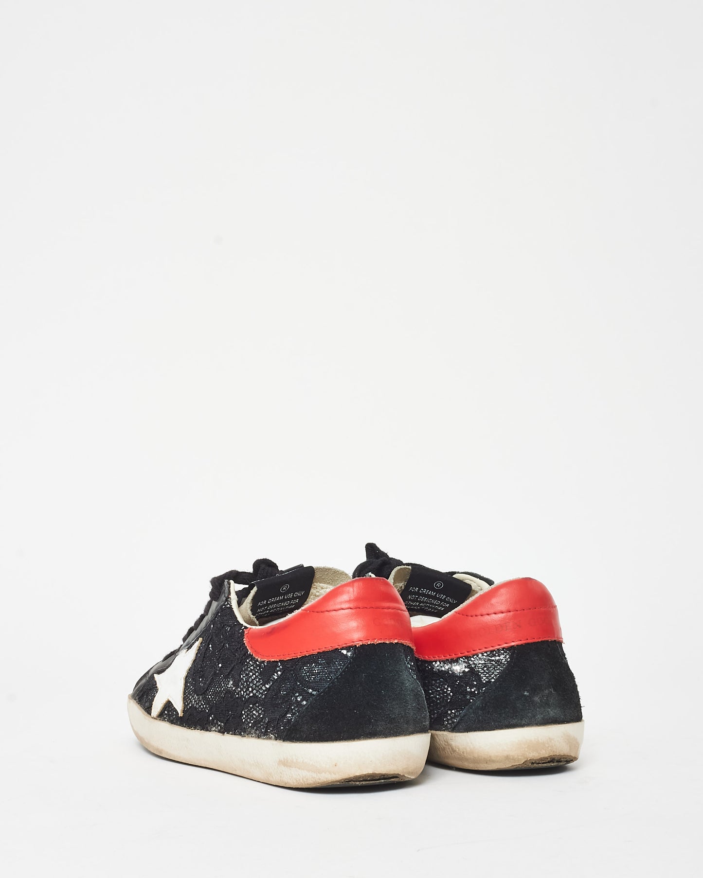 Golden Goose Black Sequin Lace 
Pink Superstar Sneakers - 36