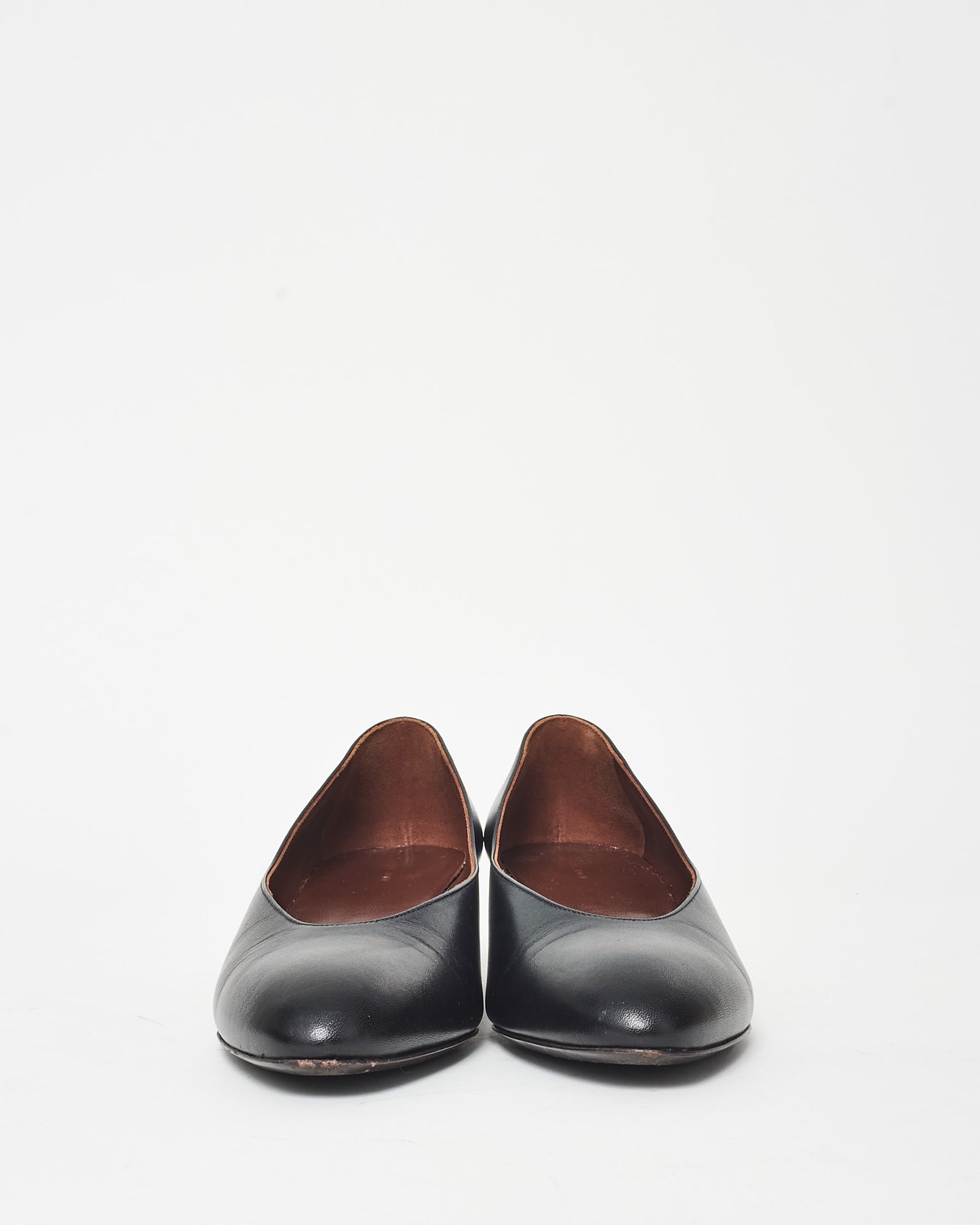 The Row Black Leather Almond Pump - 38