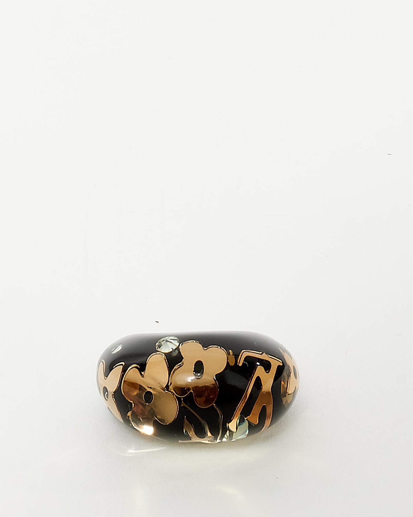 Louis Vuitton Monogram Black Resin Inclusion Bubble Ring - M