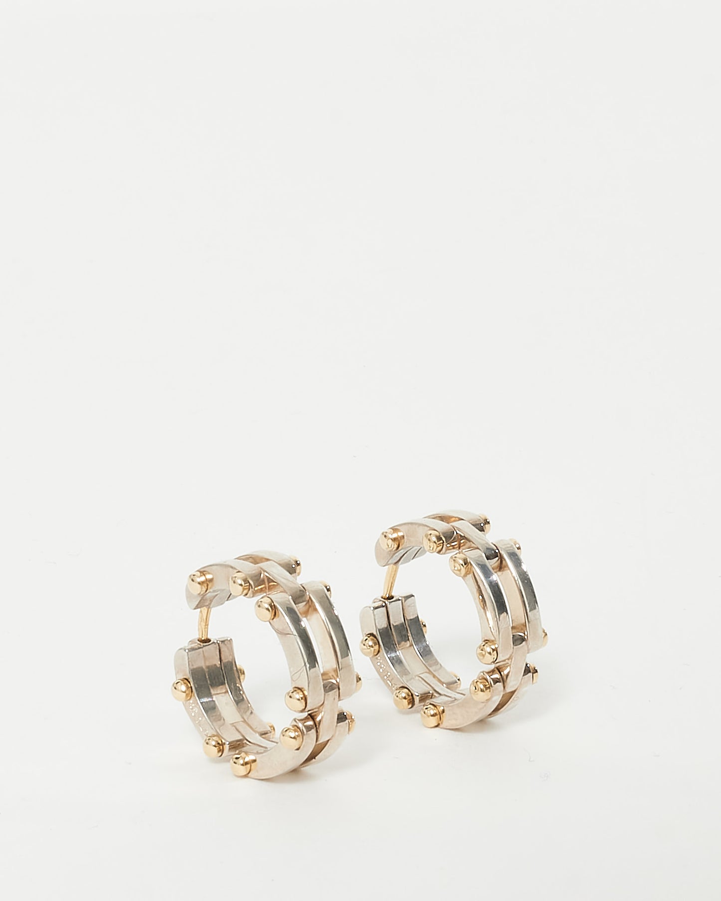 Tiffany 
Co. Sterling Silver 
Gold Link Hoop Earrings