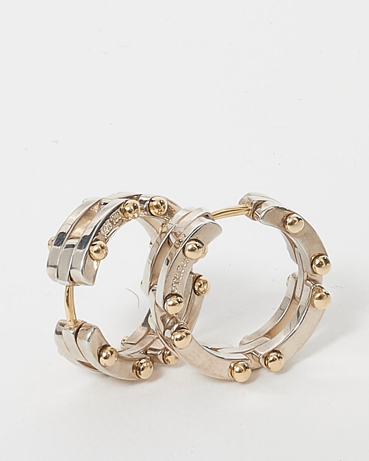 Tiffany 
Co. Sterling Silver 
Gold Link Hoop Earrings