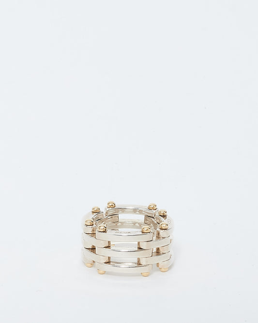 Tiffany 
Co. Sterling Silver 
Gold Link Ring - 6