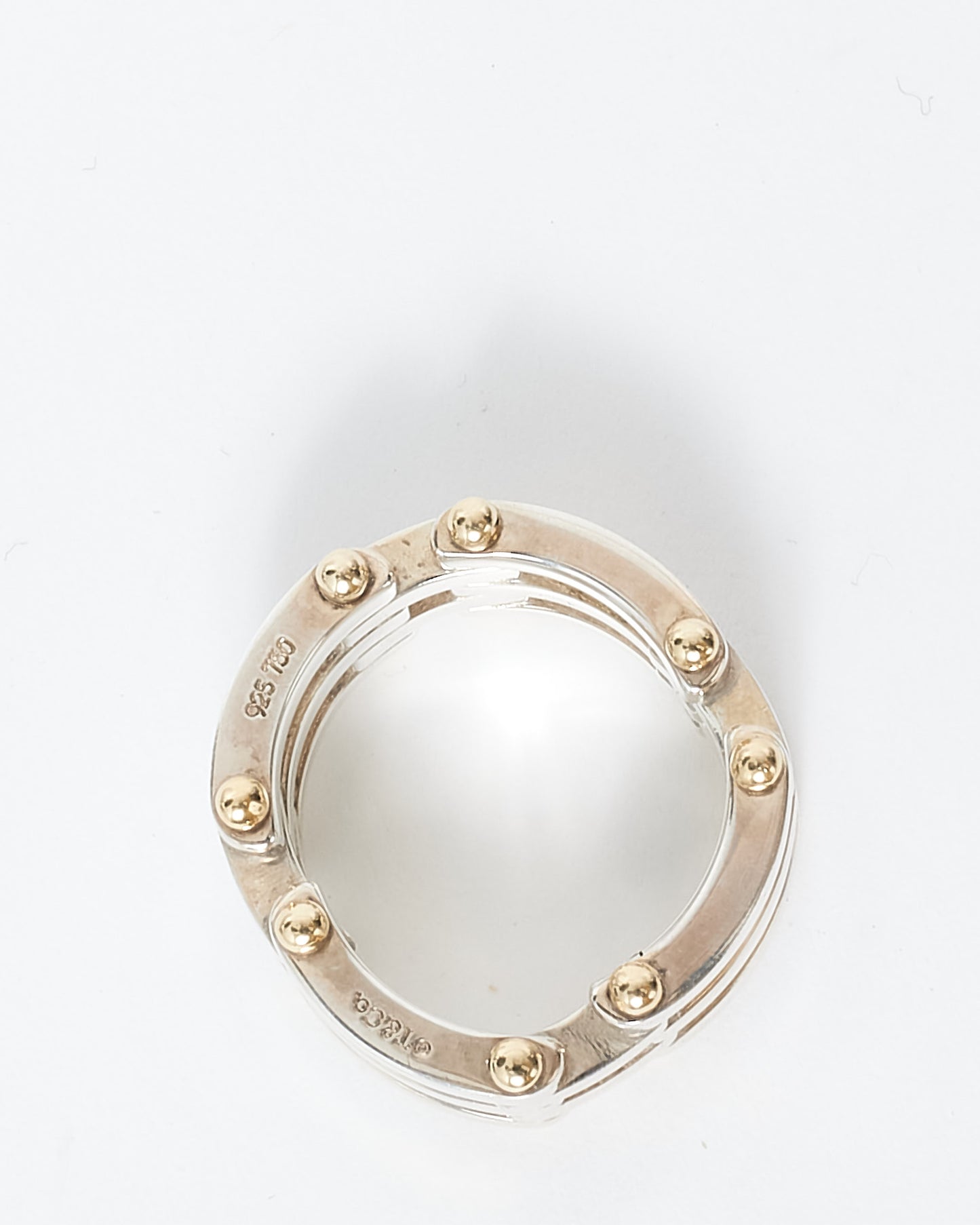 Tiffany 
Co. Sterling Silver 
Gold Link Ring - 6