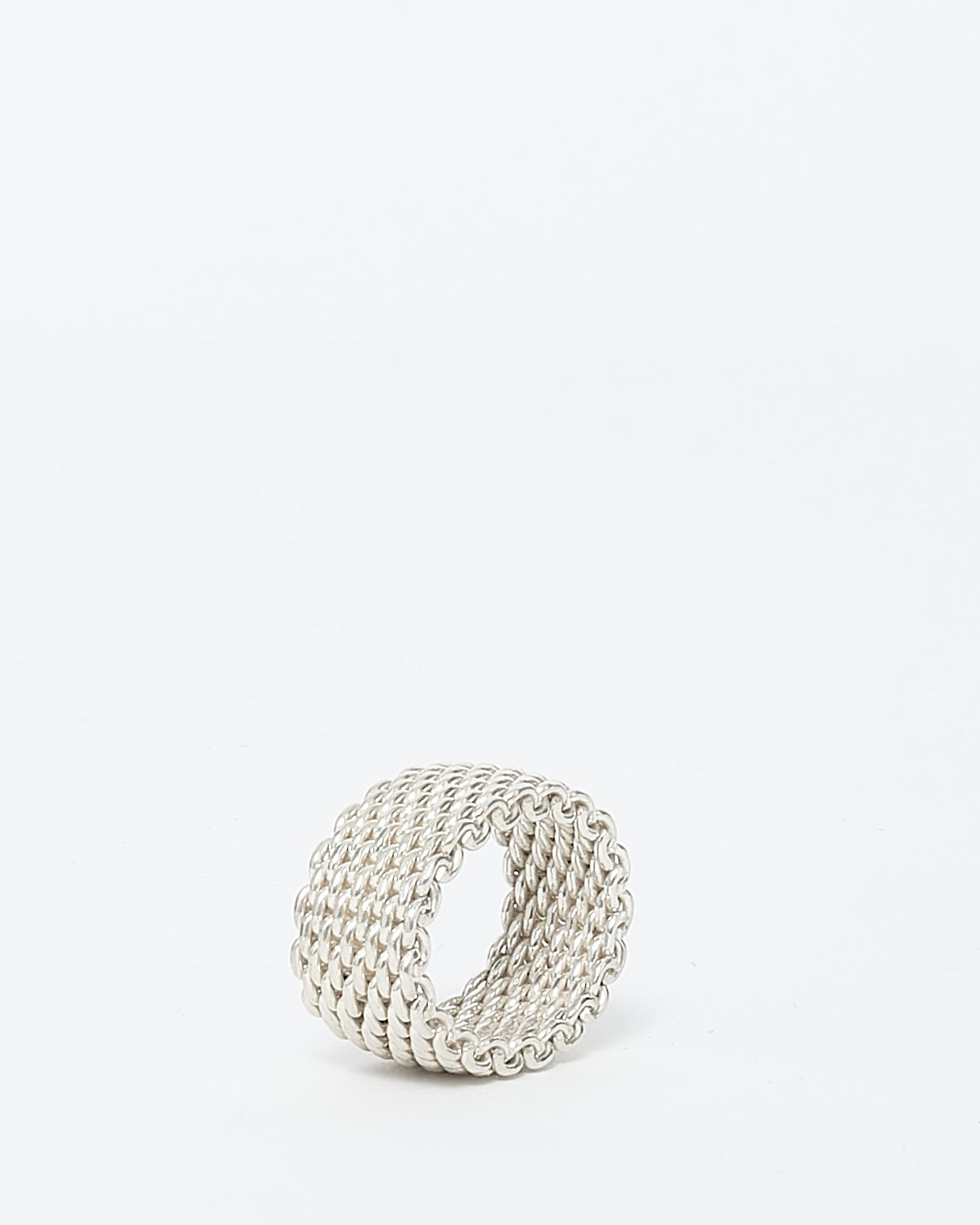 Tiffany 
Co. Sterling Silver Mesh Ring - 5