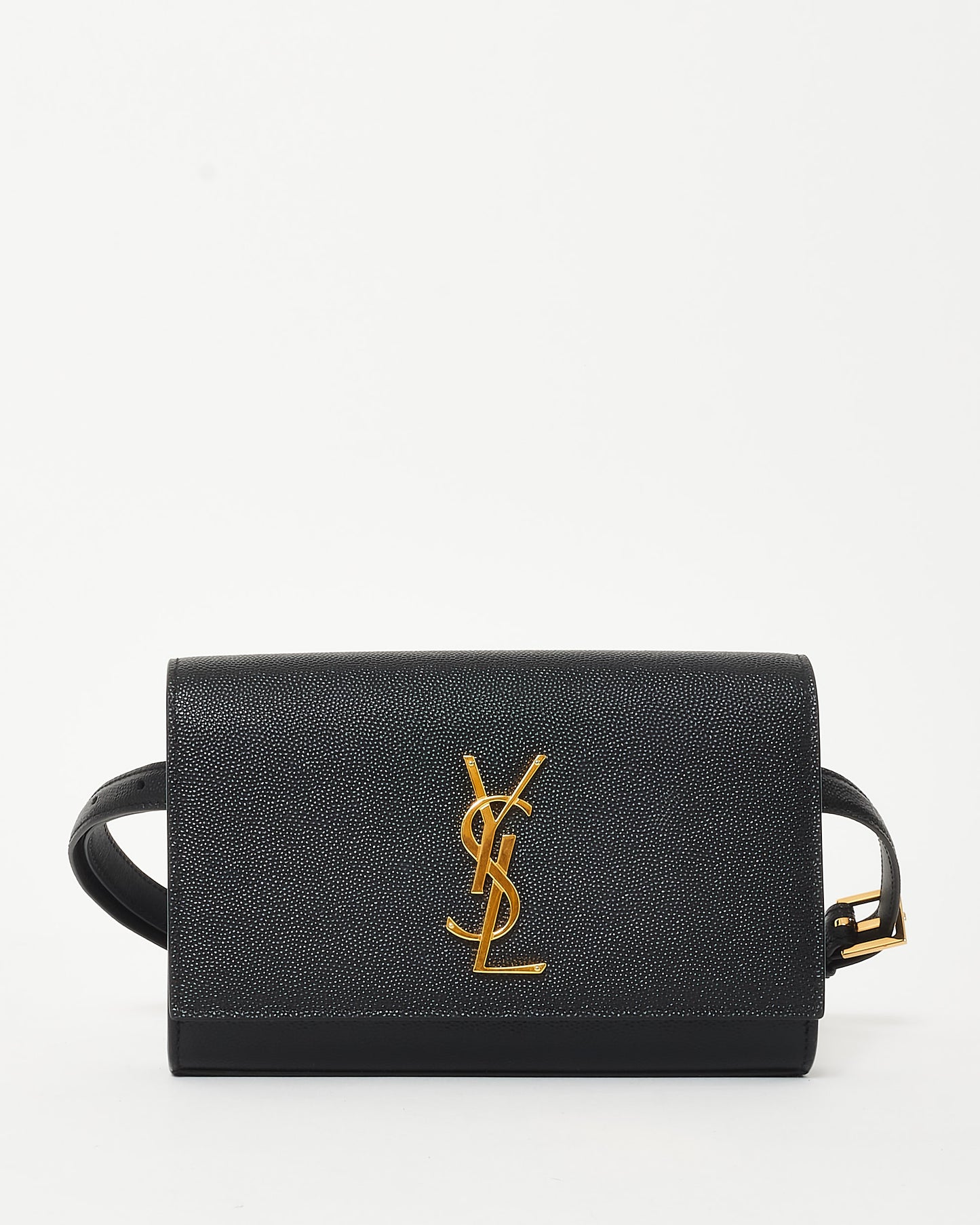 Saint Laurent Black Leather Small Kate Belt Bag GHW