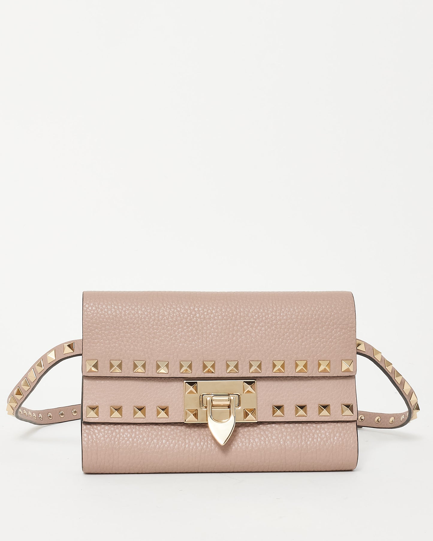 Valentino Blush Leather Rockstud Belt Bag