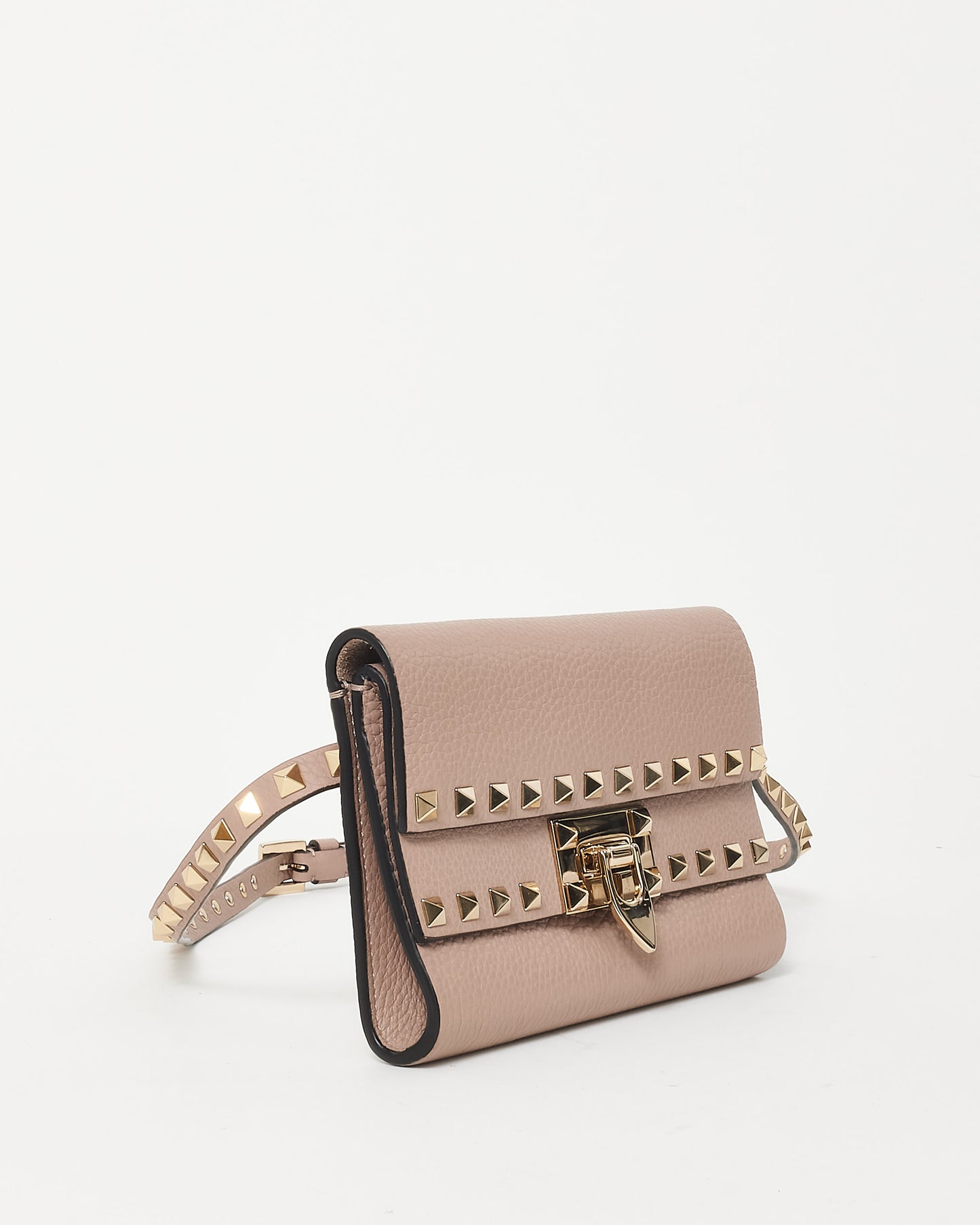 Valentino Blush Leather Rockstud Belt Bag