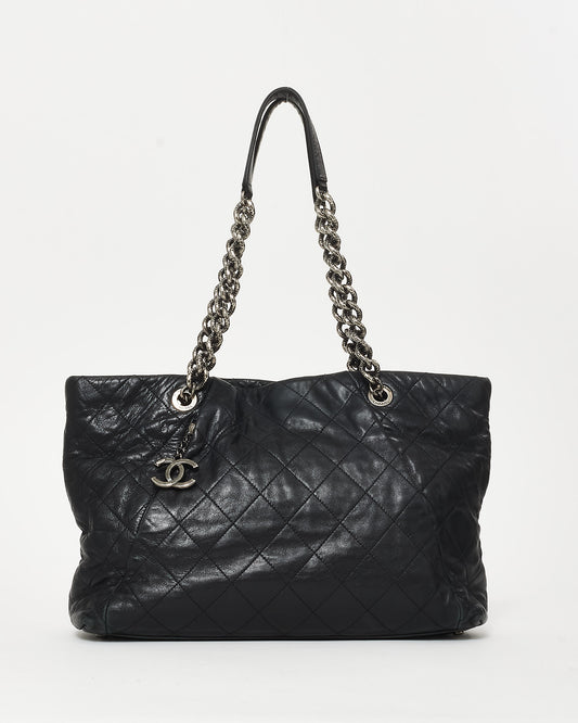 Chanel Black Quilted Leather Coco Pleats Tote Bag