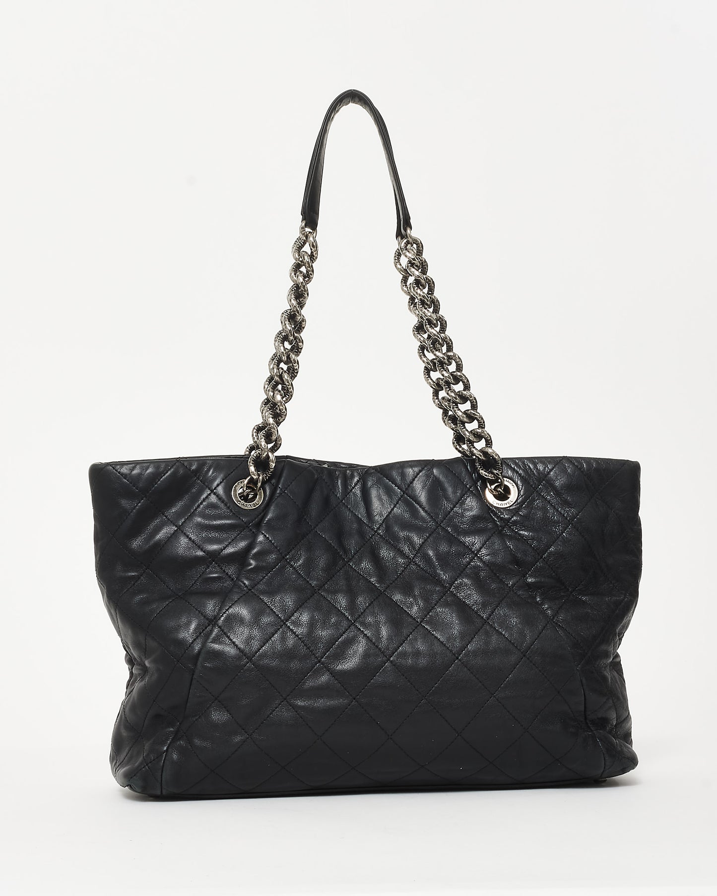 Chanel Black Quilted Leather Coco Pleats Tote Bag