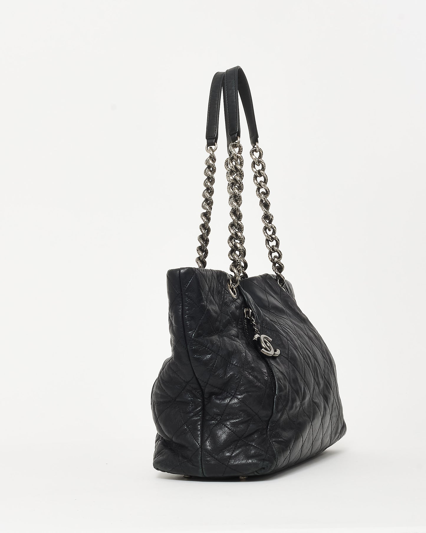 Chanel Black Quilted Leather Coco Pleats Tote Bag