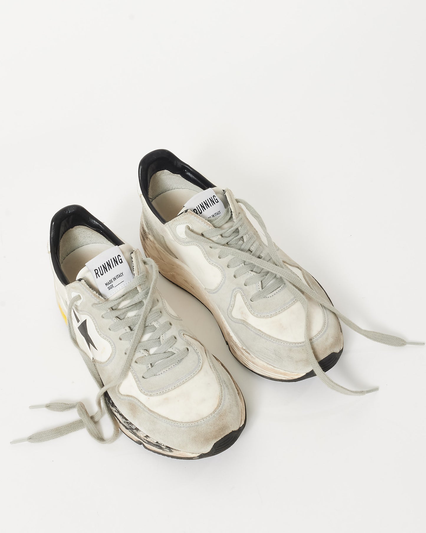 Golden Goose Black Grey 
Yellow Running Sneakers - 37