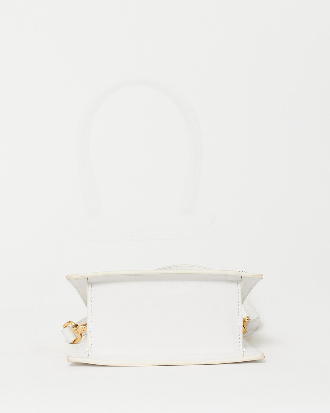 Jacqeumus White Leather Medium "Le Chiquito" Bag