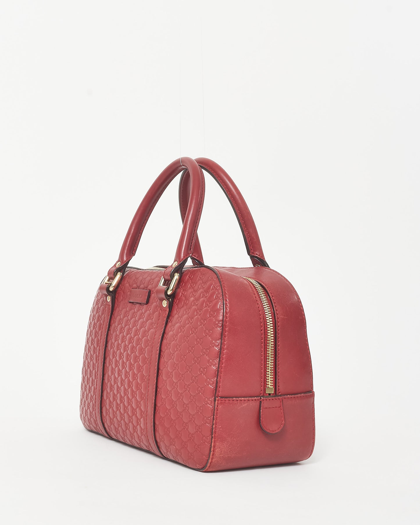 Gucci Red Leather Guccissima Mini Duffle Bag