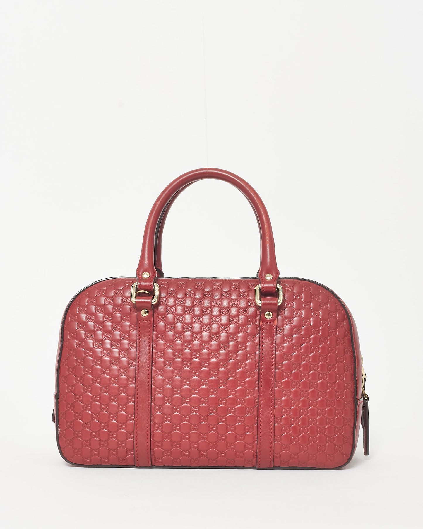 Gucci Red Leather Guccissima Mini Duffle Bag