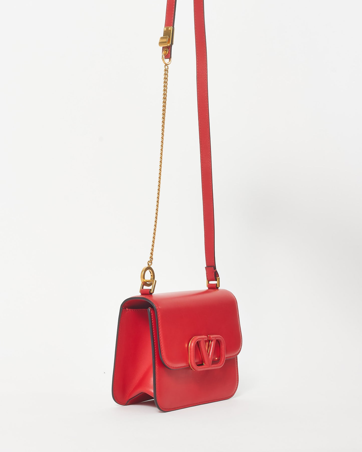 Valentino Red Leather VSling Micro Crossbody Bag