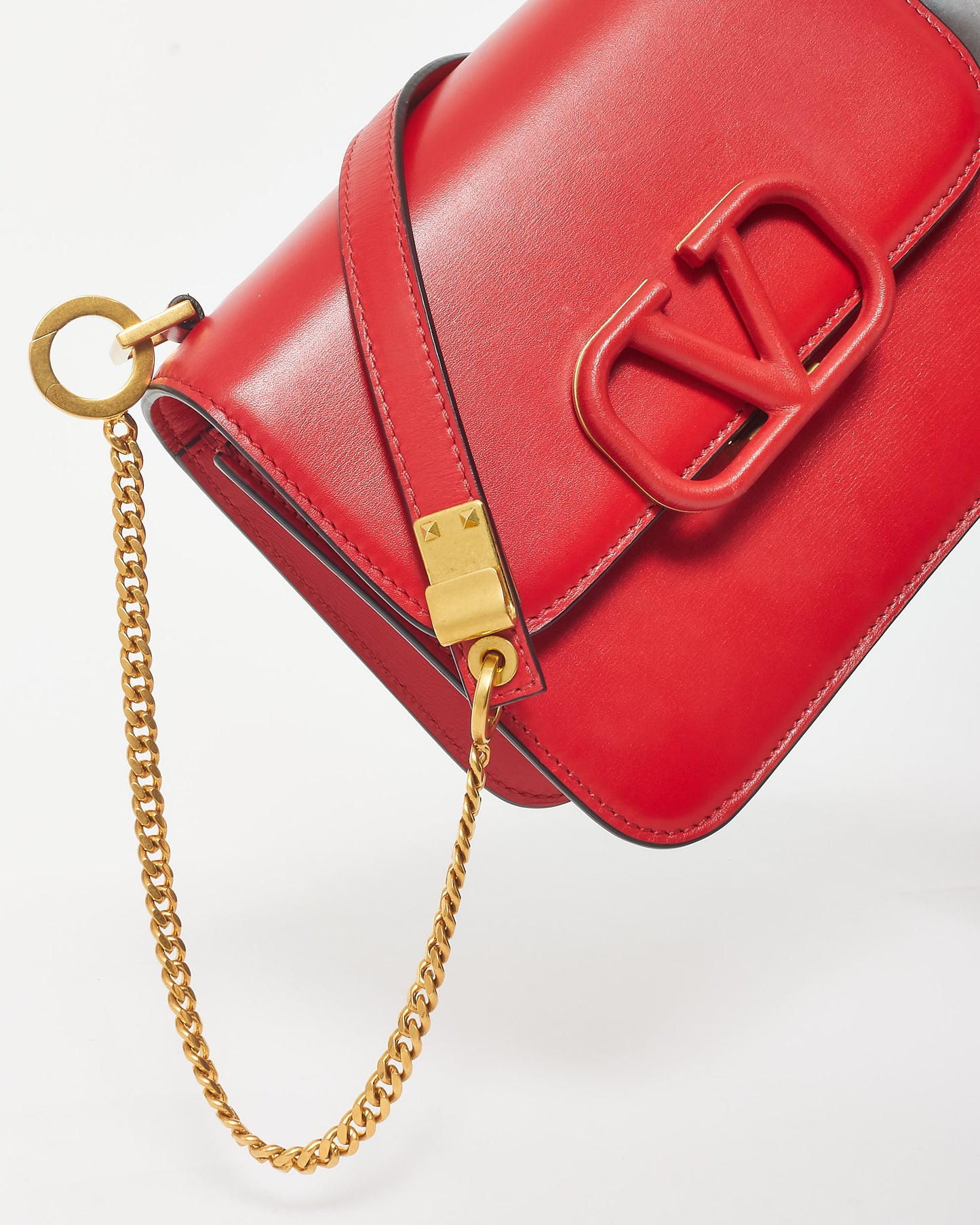 Valentino Red Leather VSling Micro Crossbody Bag