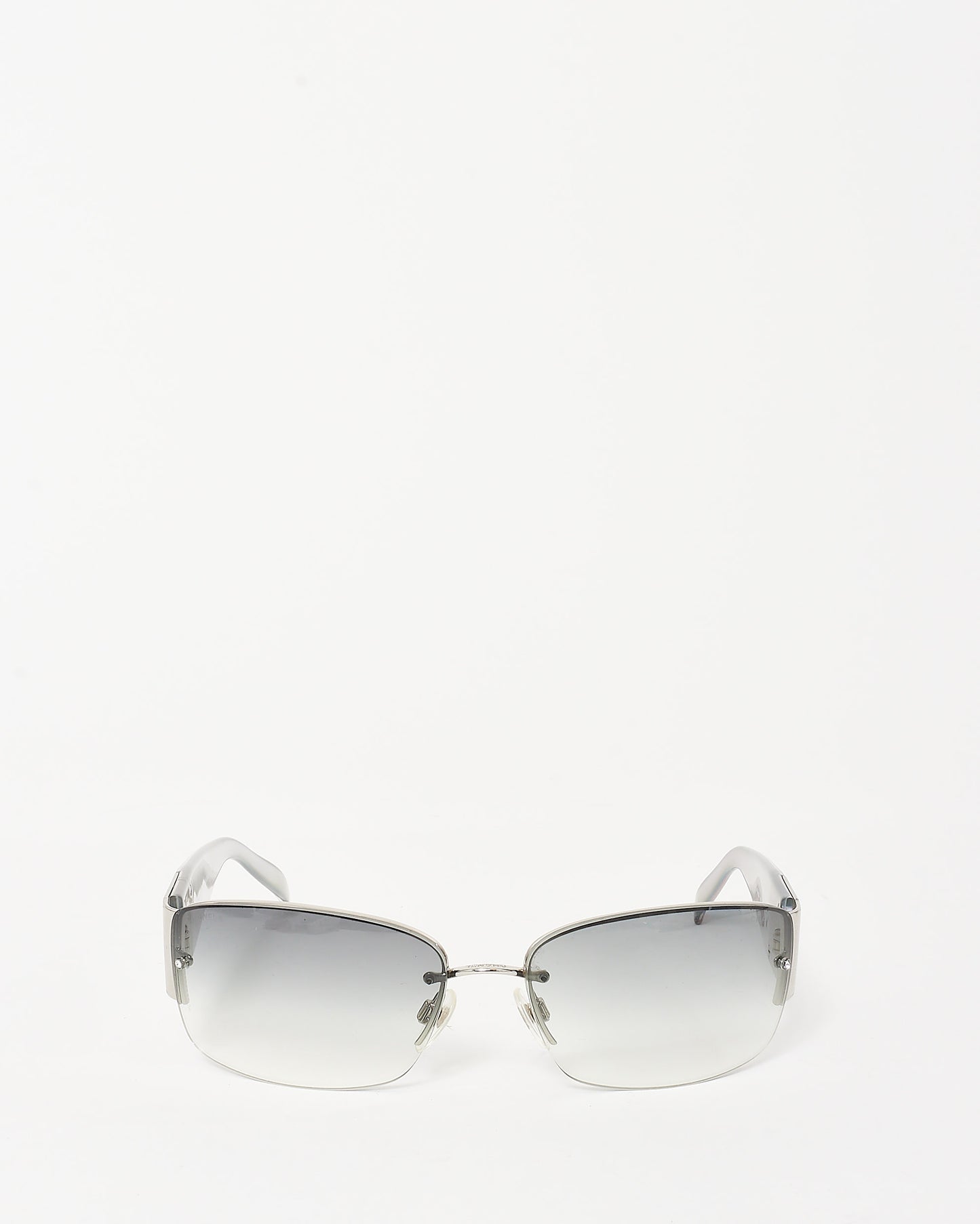 Chanel Blue Silver Iridescent 
Pavé Shield Logo 4117-B Sunglasses