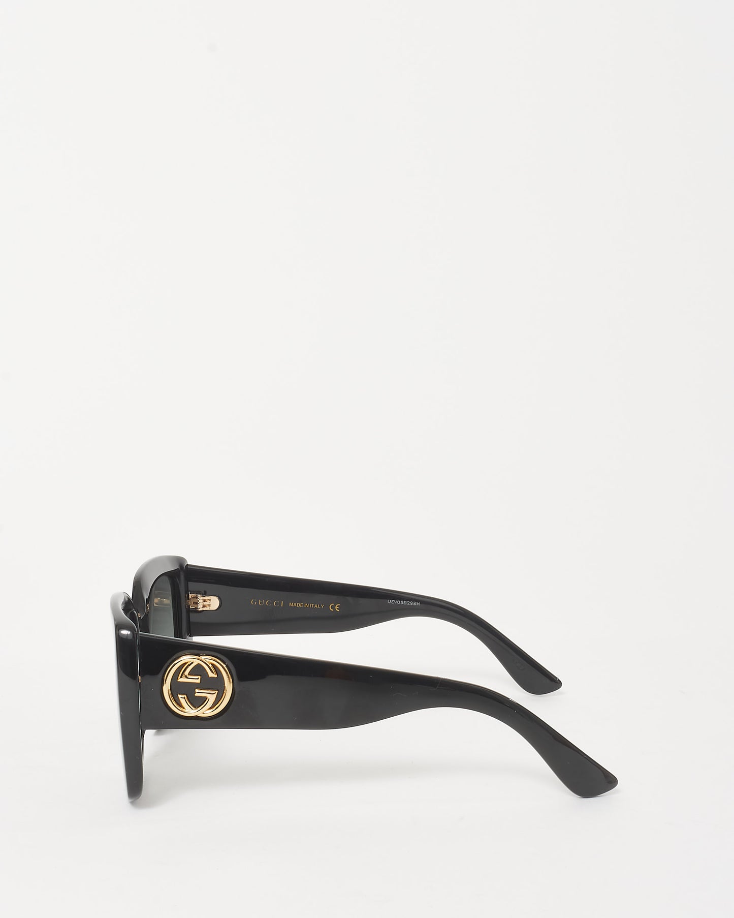 Gucci Black Acetate Logo Oversized GG0036S Square Sunglasses