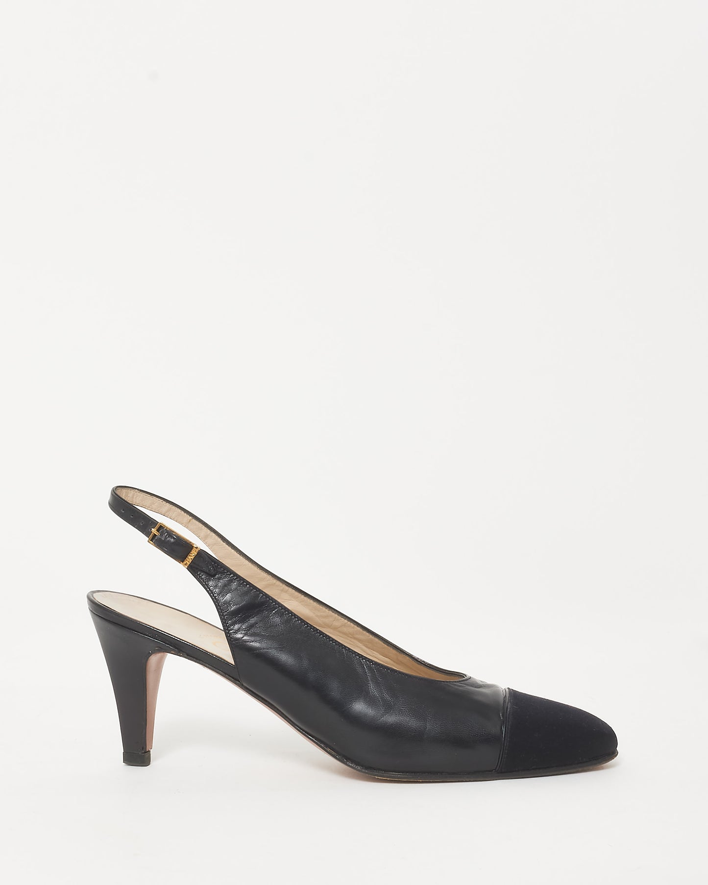 Chanel Black Leather Slingback Pumps - 36