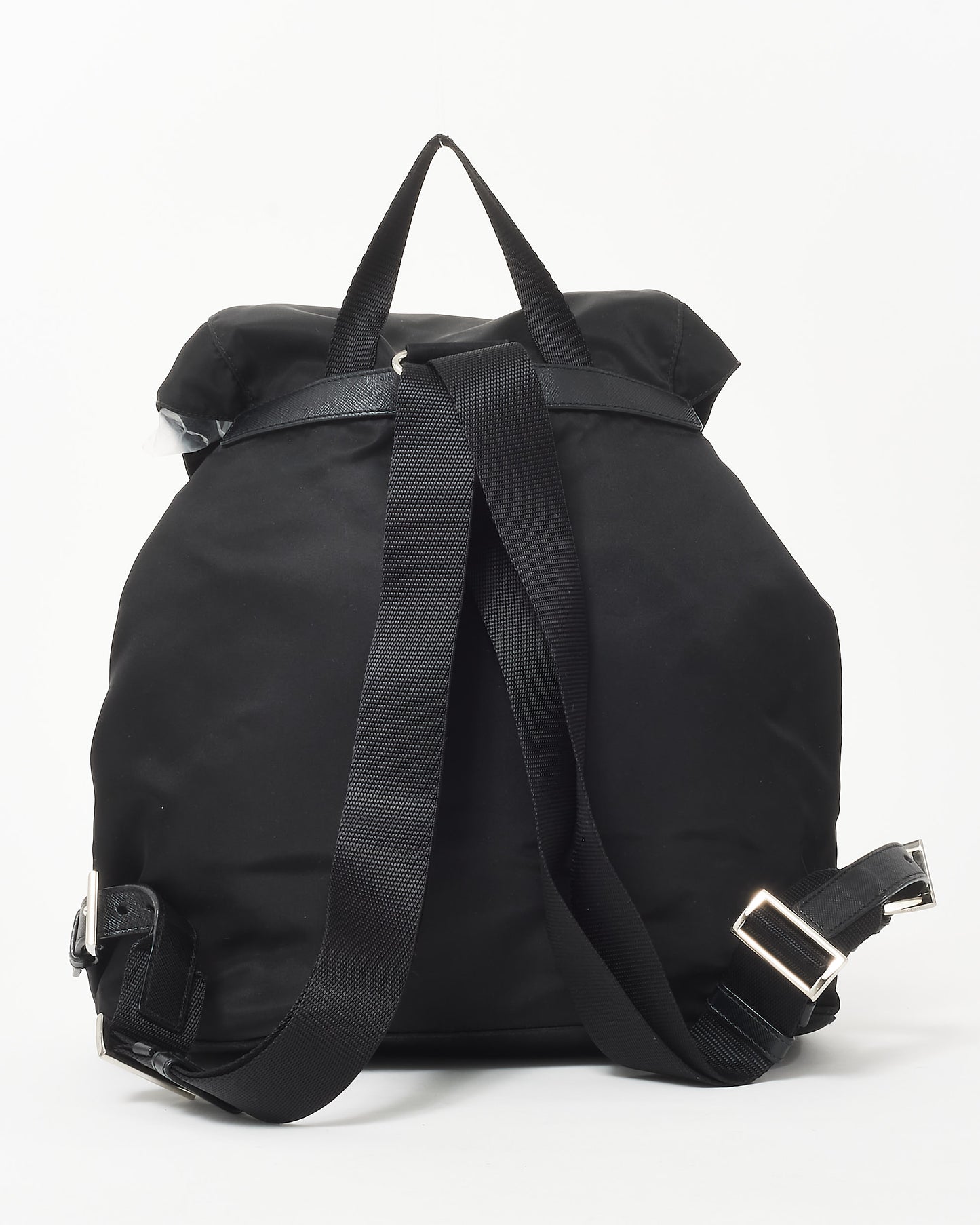 Prada Black Re- Nylon Double Front Pocket Medium Backpack