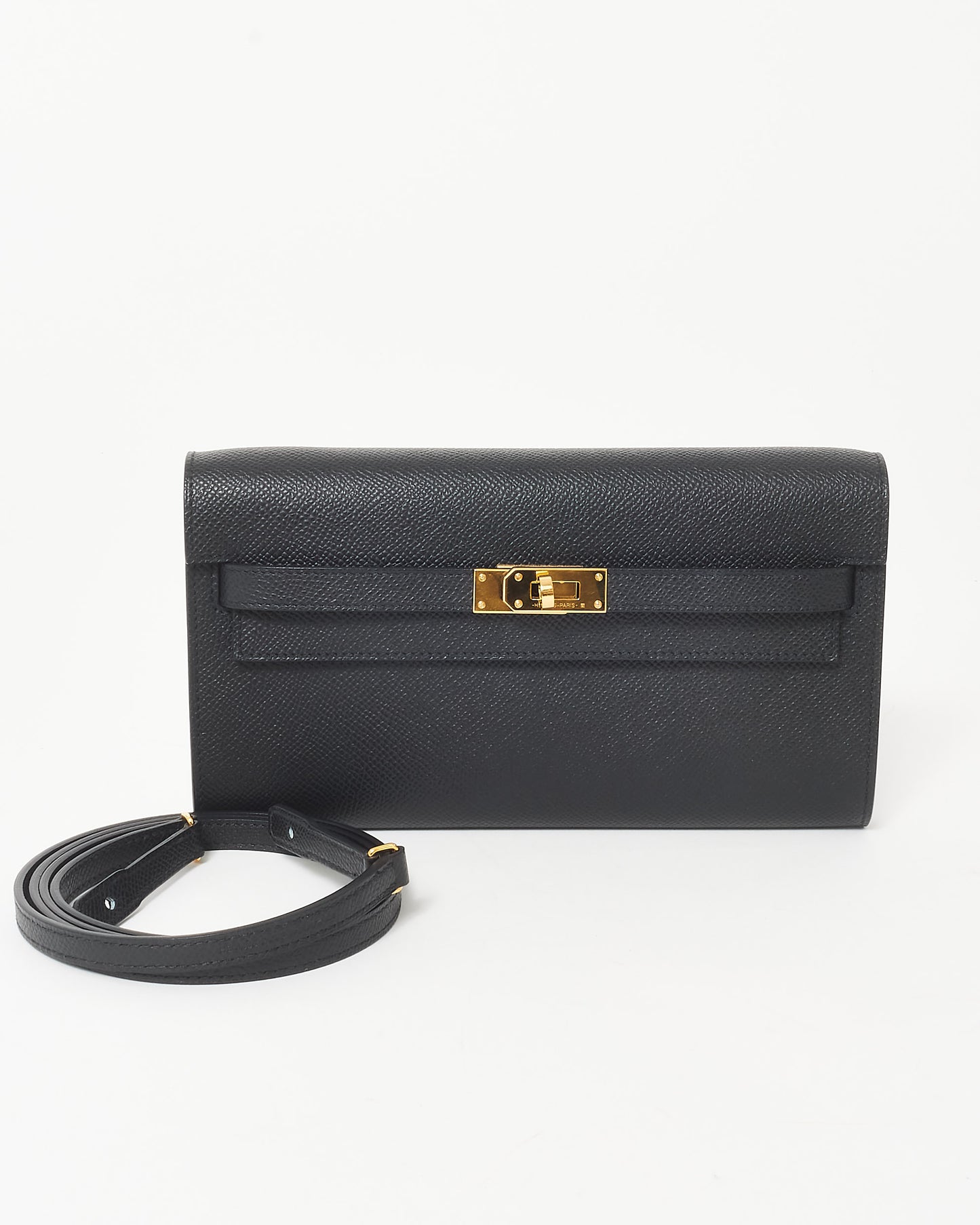 Hermès Black Leather GHW Kelly To Go Crossbody Bag