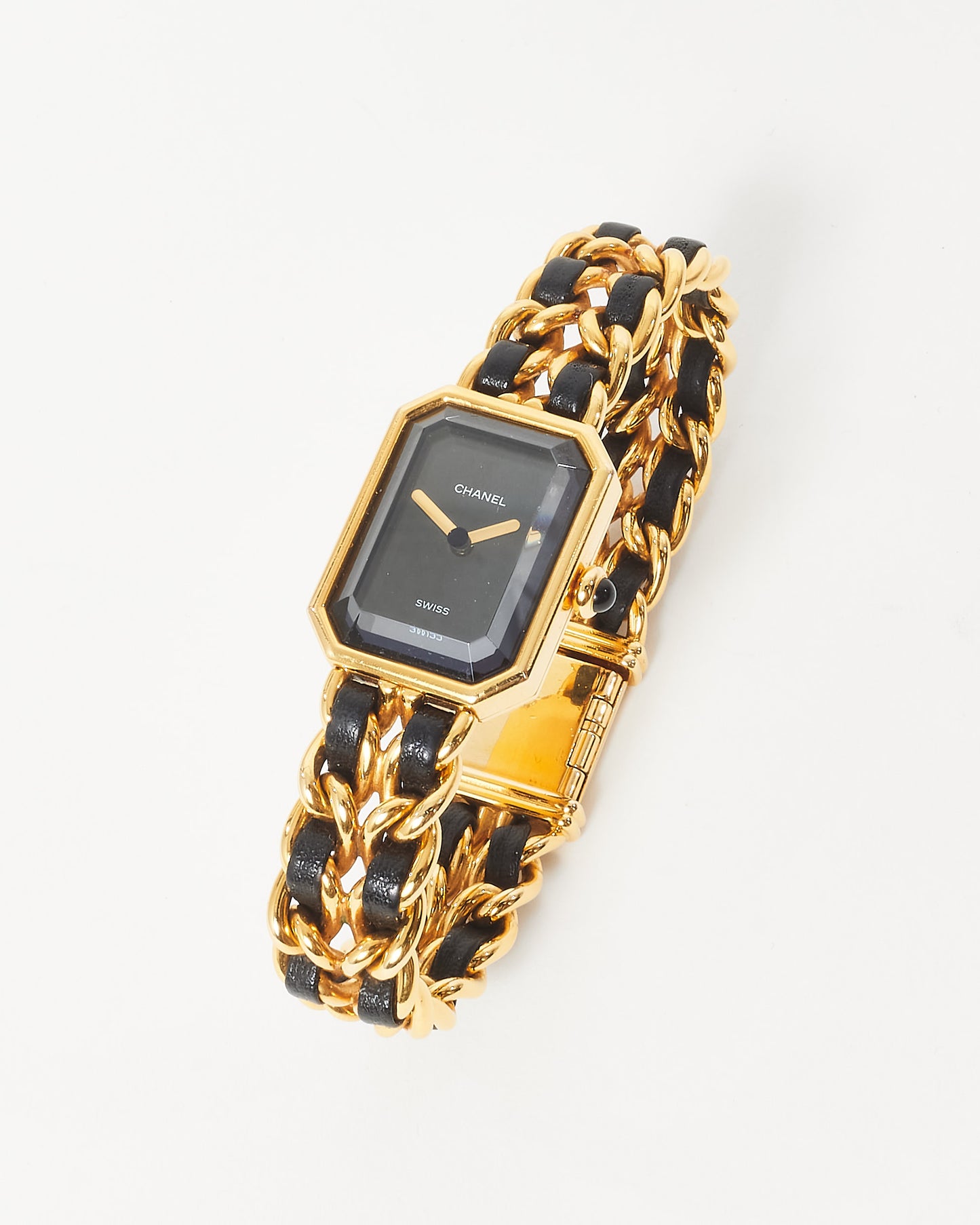 Chanel Gold 
Black Leather Première Édition Watch - L