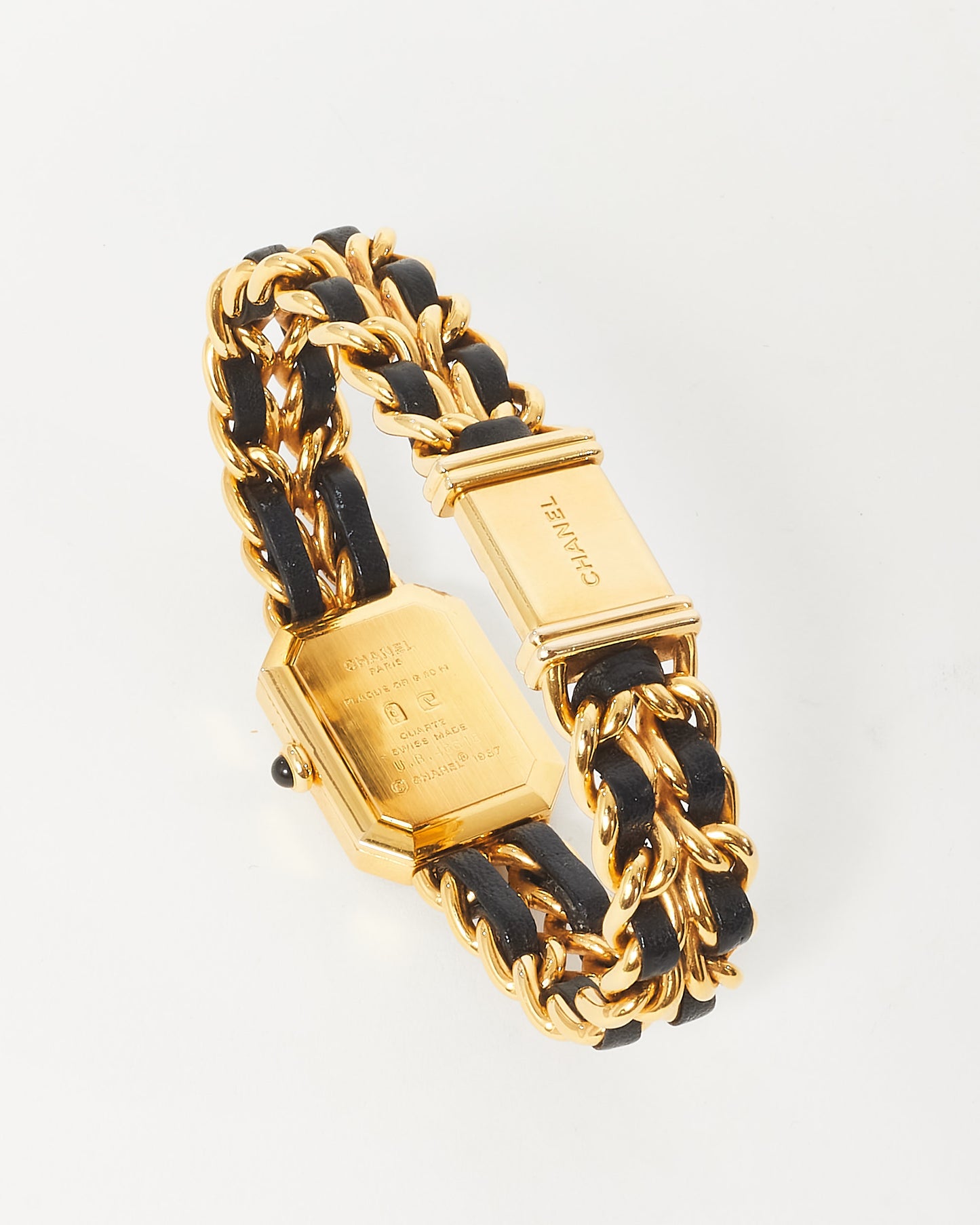 Chanel Gold 
Black Leather Première Édition Watch - L