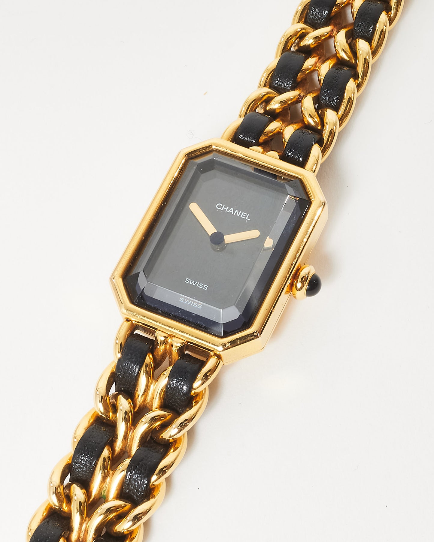 Chanel Gold 
Black Leather Première Édition Watch - L