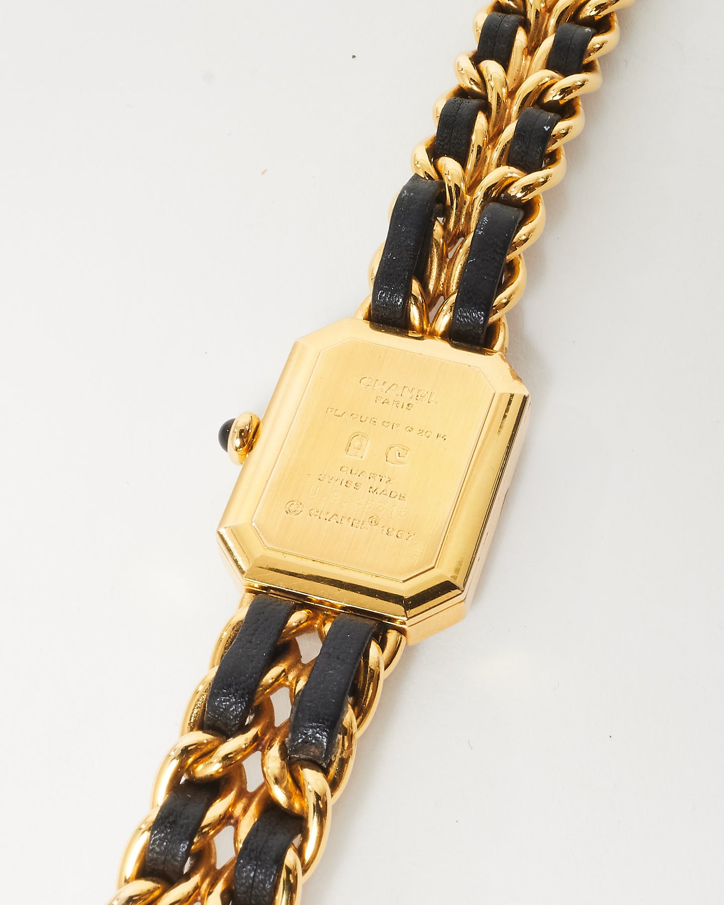 Chanel Gold 
Black Leather Première Édition Watch - L