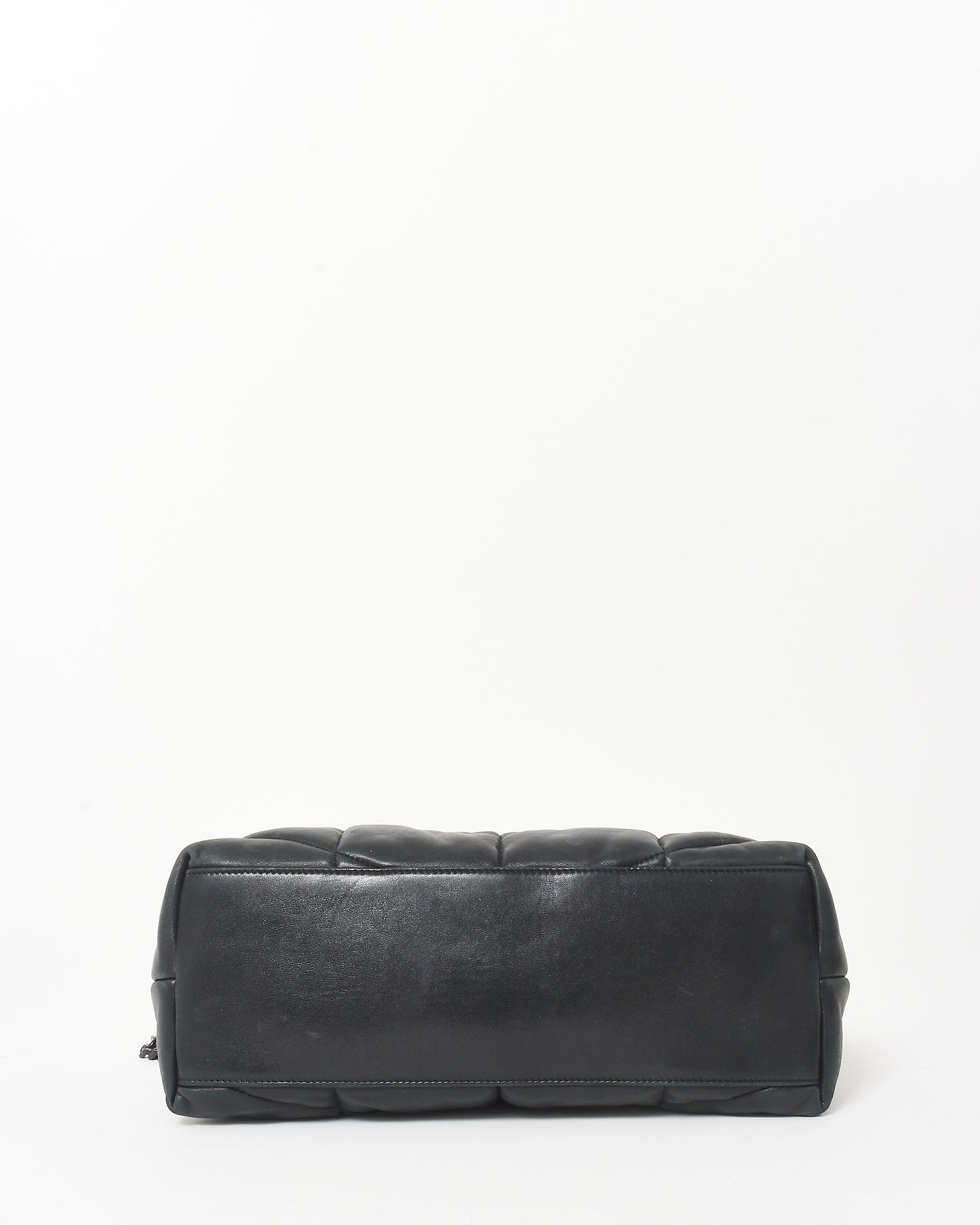 Saint Laurent Black On Black Leather Medium Puffer Shoulder Bag