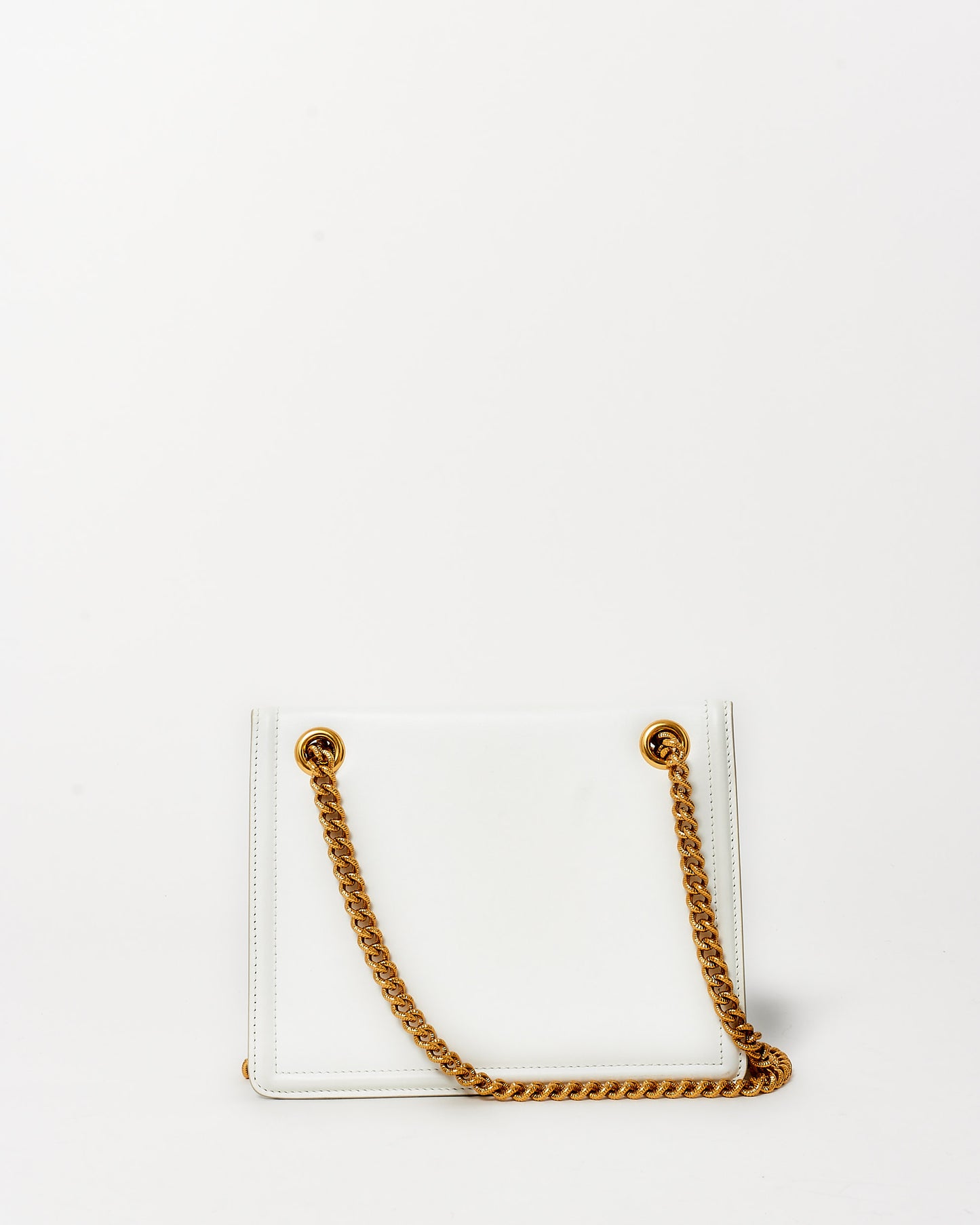 Dolce 
Gabbana White Leather 
Gold Devotion Bag