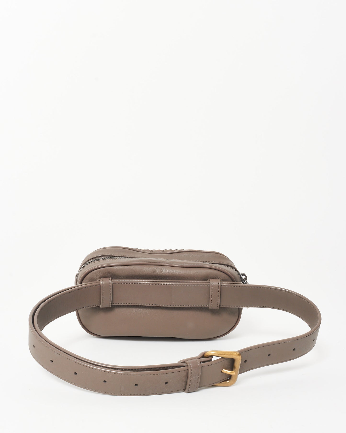 Bottega Veneta Taupe Intrecciato Leather Belt Bag