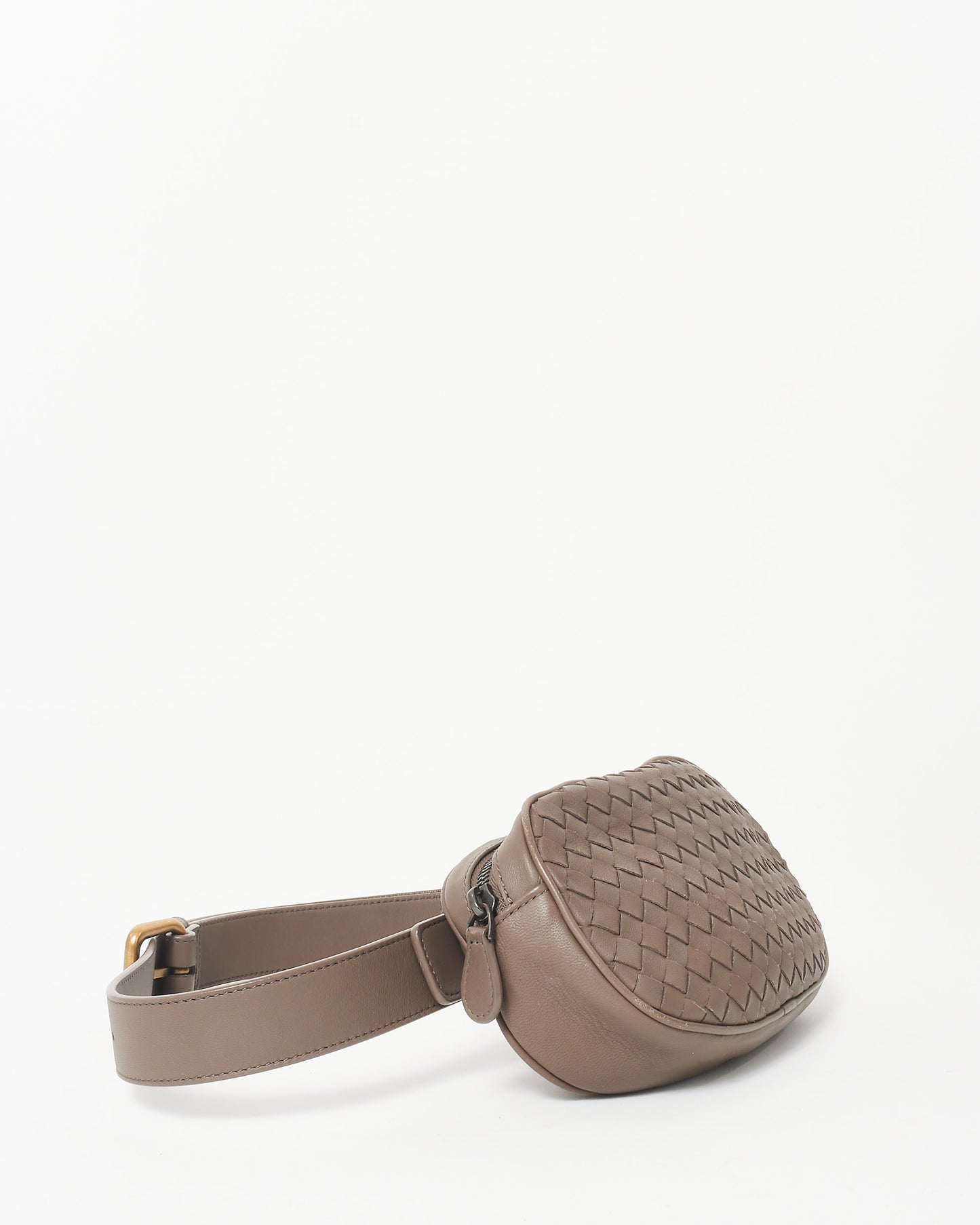 Bottega Veneta Taupe Intrecciato Leather Belt Bag