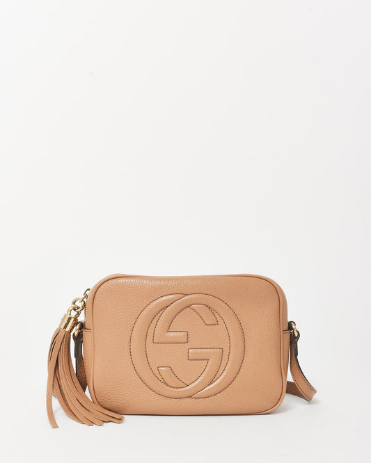 Gucci Beige Leather GG Soho Disco Crossbody Bag