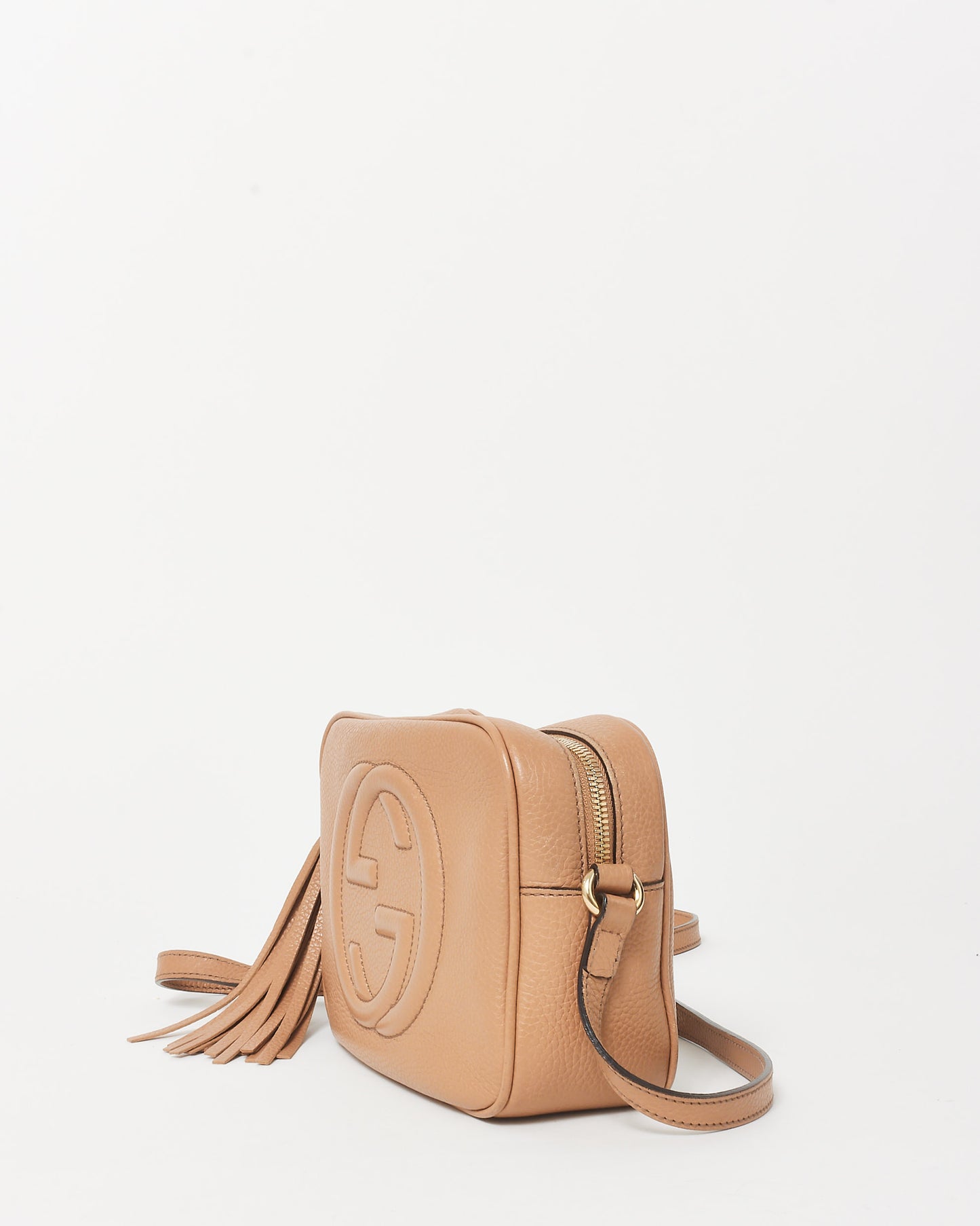 Gucci Beige Leather GG Soho Disco Crossbody Bag