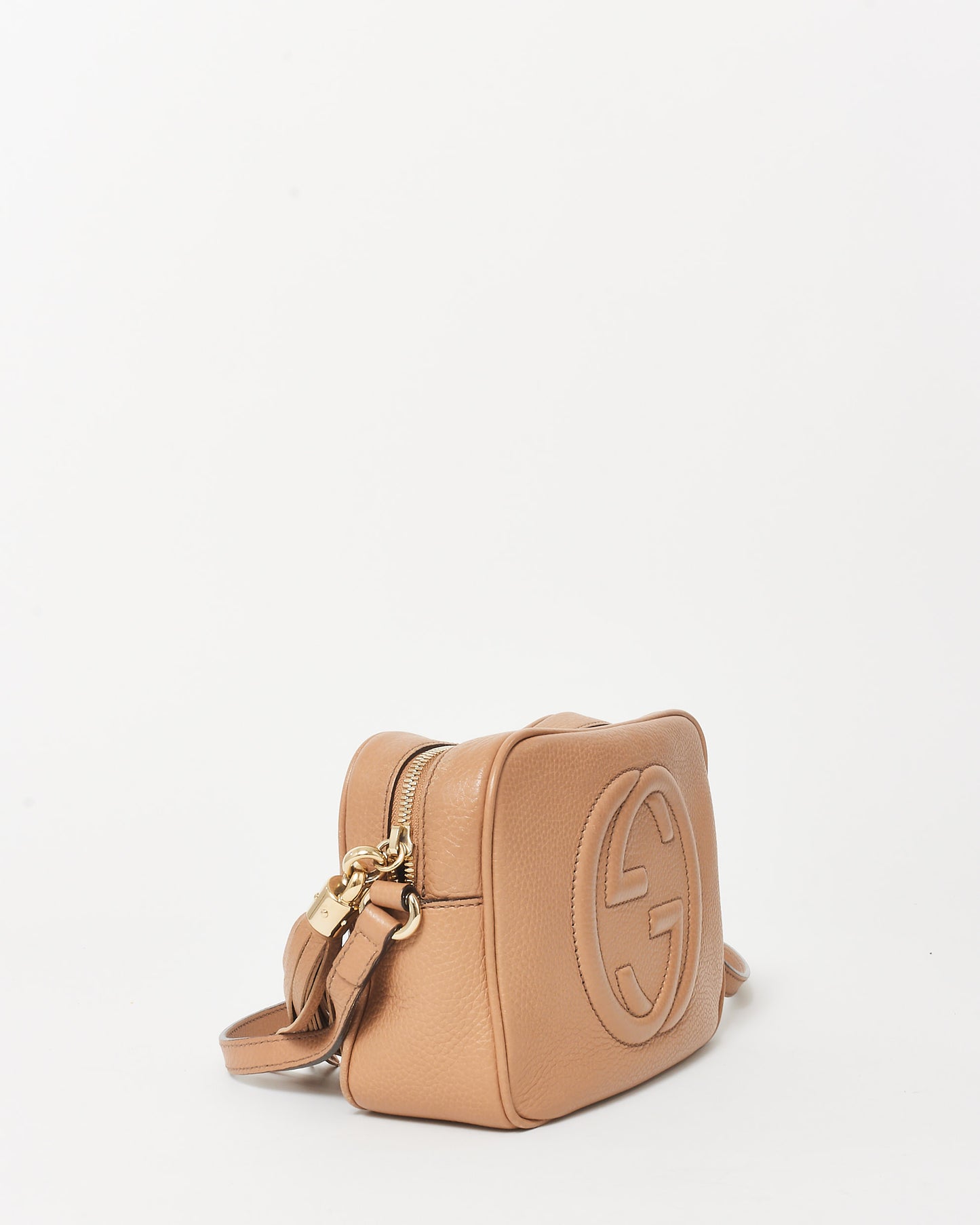 Gucci Beige Leather GG Soho Disco Crossbody Bag