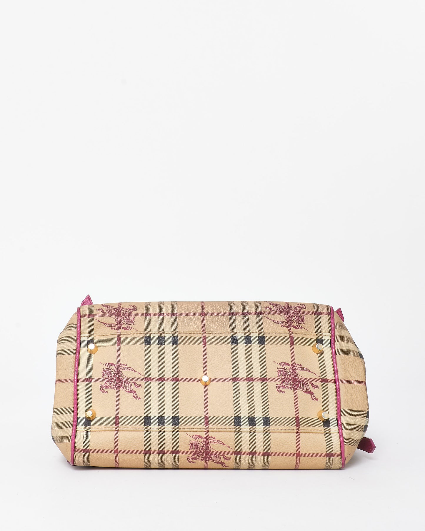 Burberry Haymarket Check Coated Canvas 
Pink Canterbury Bag