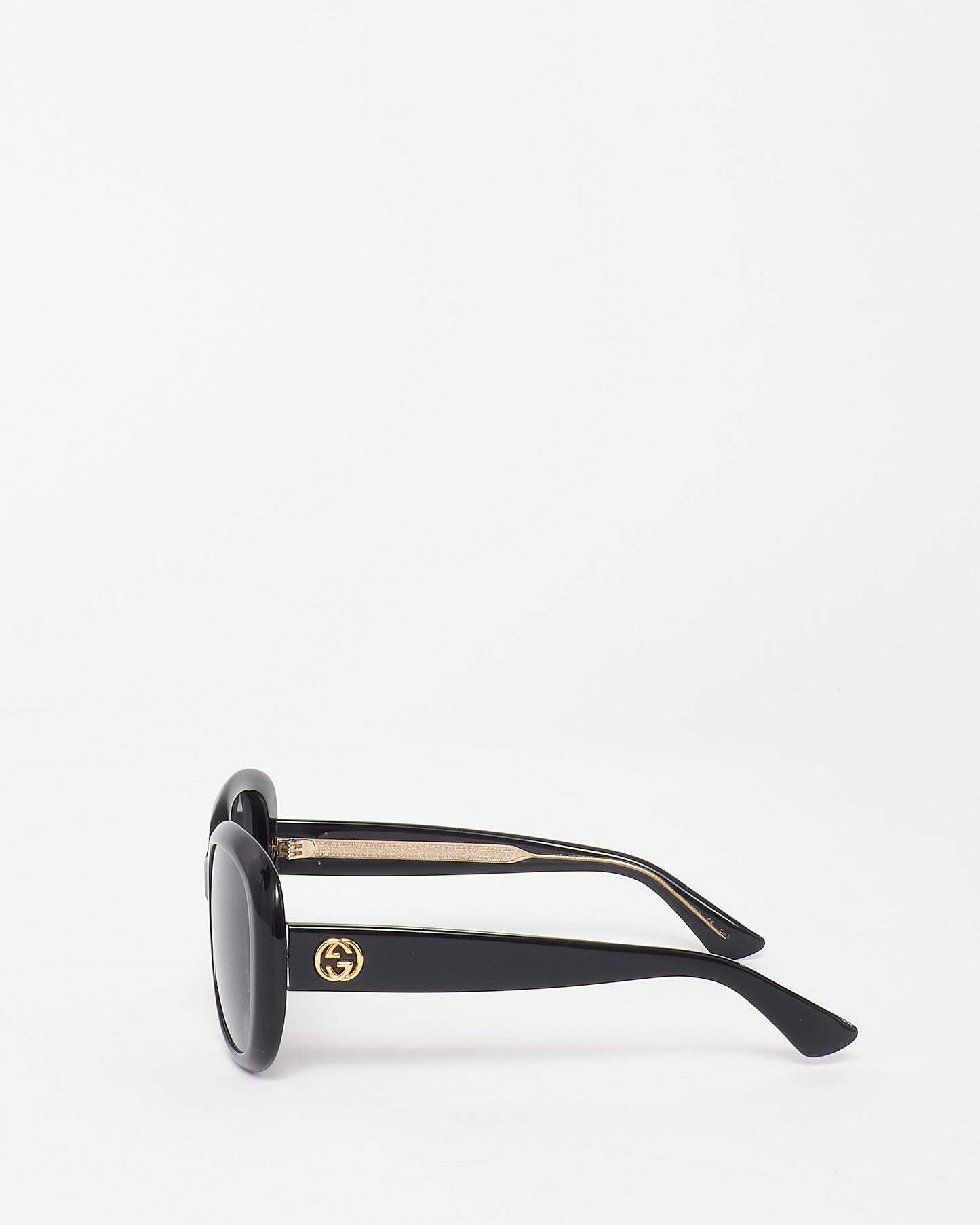 Gucci Black Acetate GG0140SA Oversized Round Logo Sunglasses