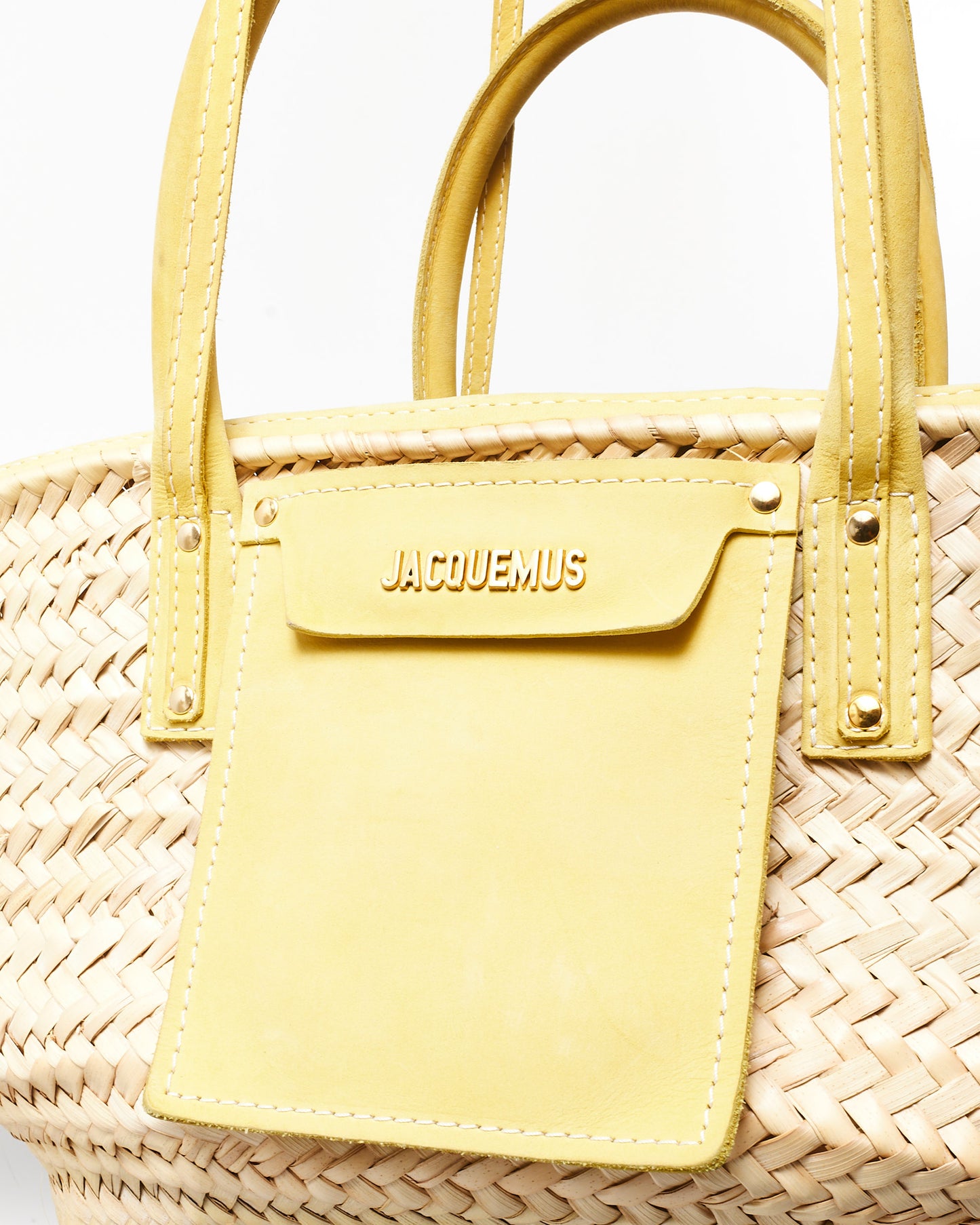 Jacquemus Beige 
Yellow Straw 
Le Panier Soli
 Tote